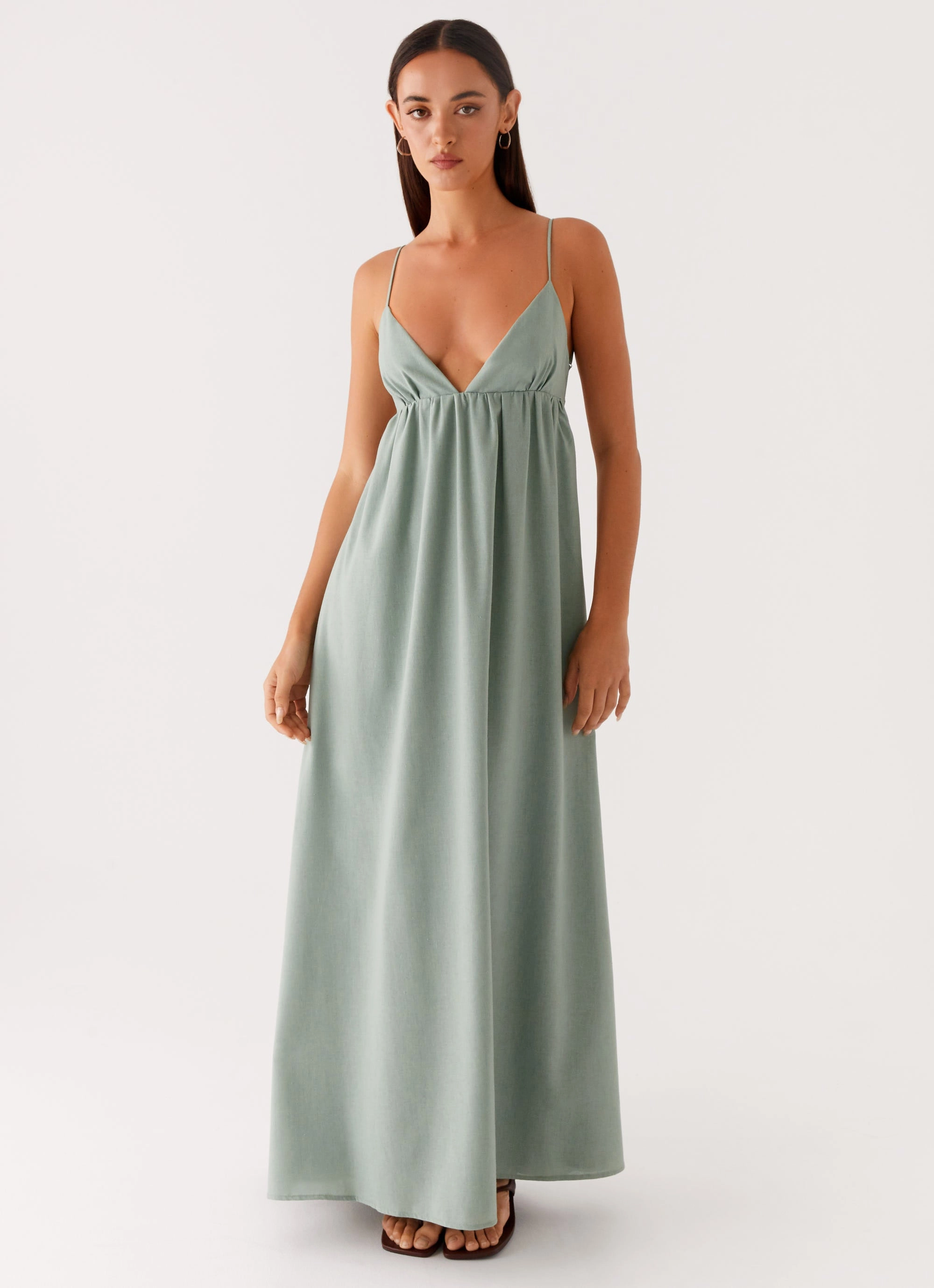 Greer Maxi Dress - Sage Balanced Light Flare Hem