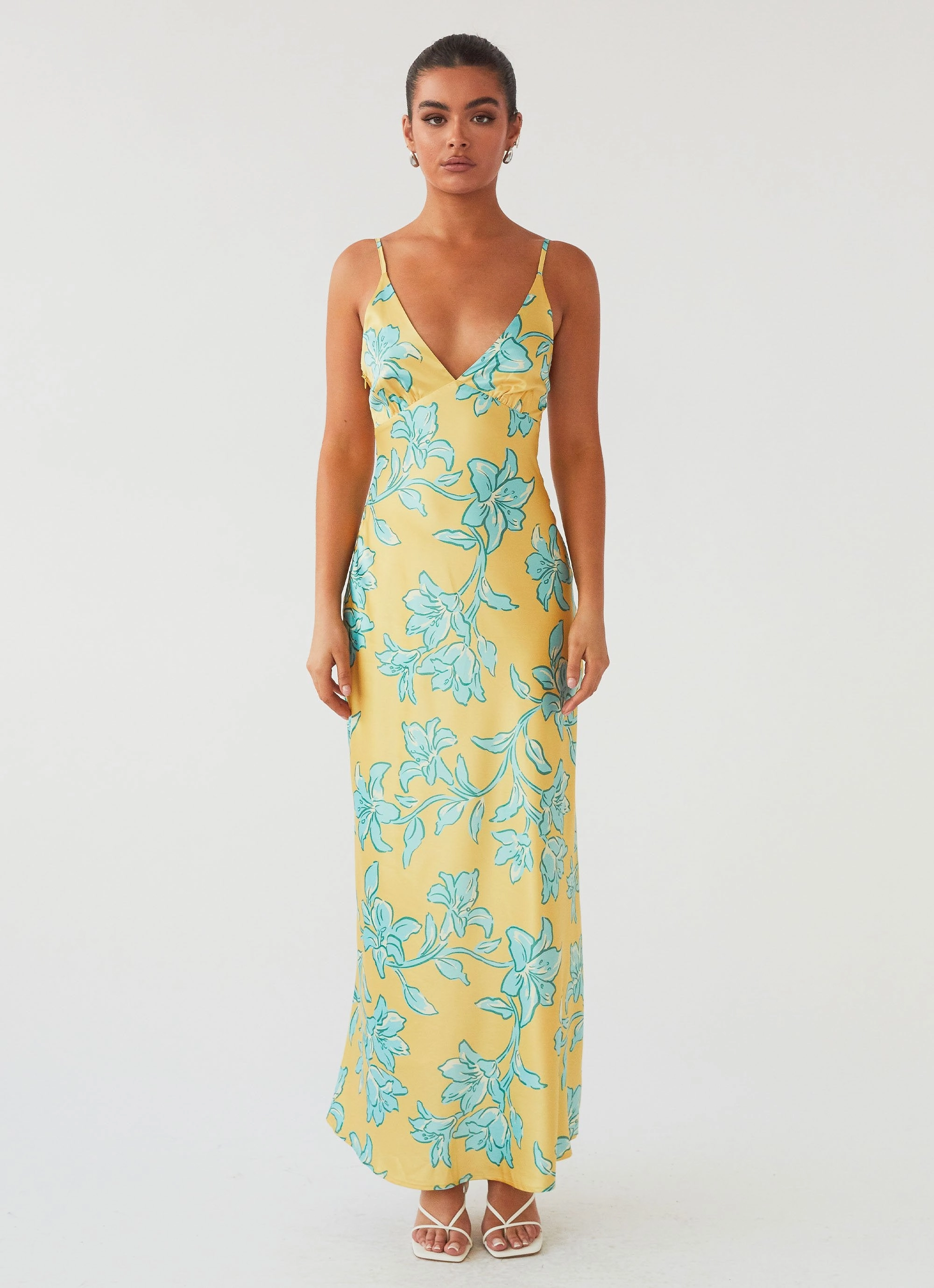 Daywear Comfort Elegant Silhouette Sorrento Sun Maxi Dress - Golden Bloom