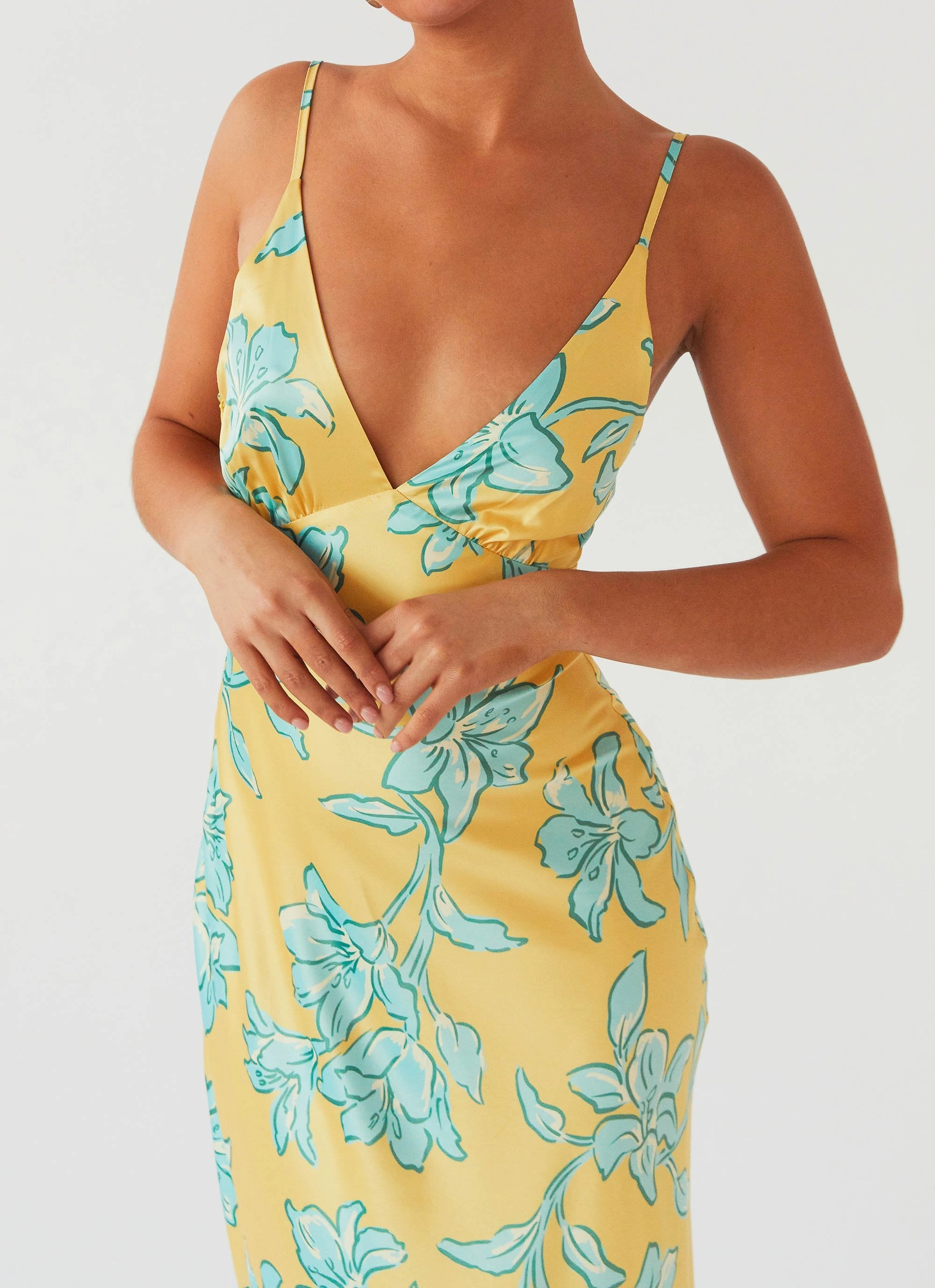 Knot-Detail Sorrento Sun Maxi Dress - Golden Bloom