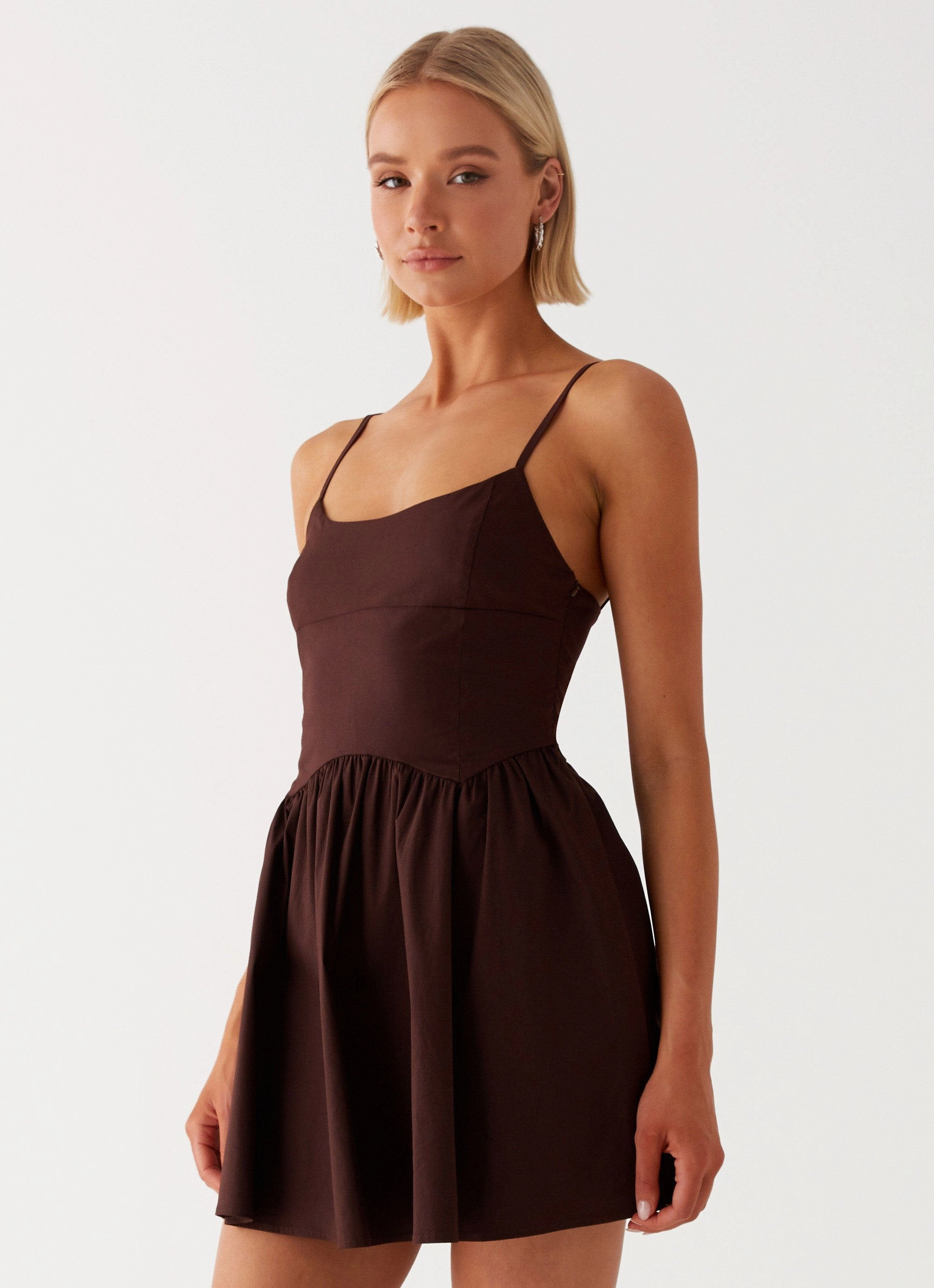 Tesoro Mio Mini Dress - Chocolate Trendy Layering Edgy Look