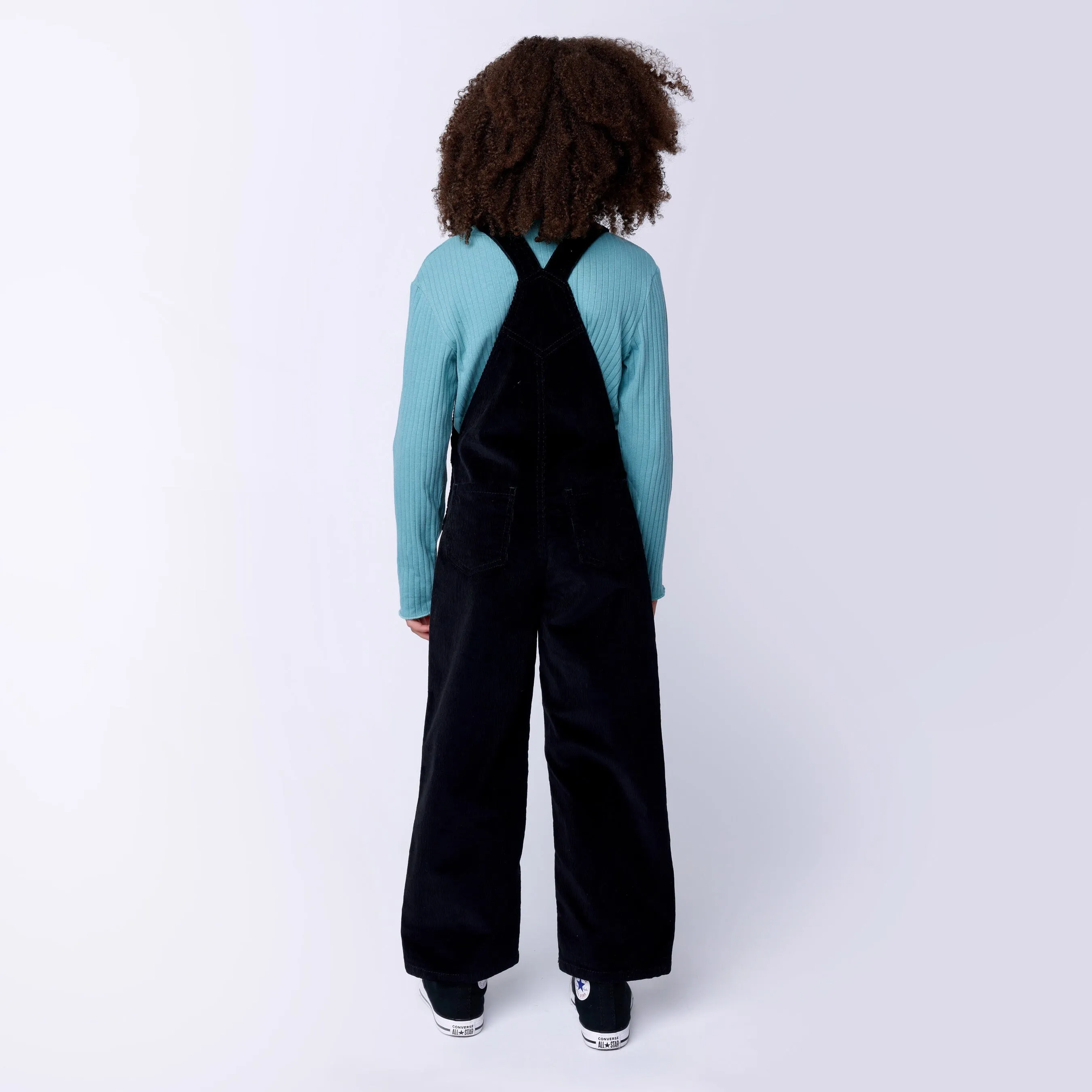 Minti Panda Deluxe Cord Overalls - Black