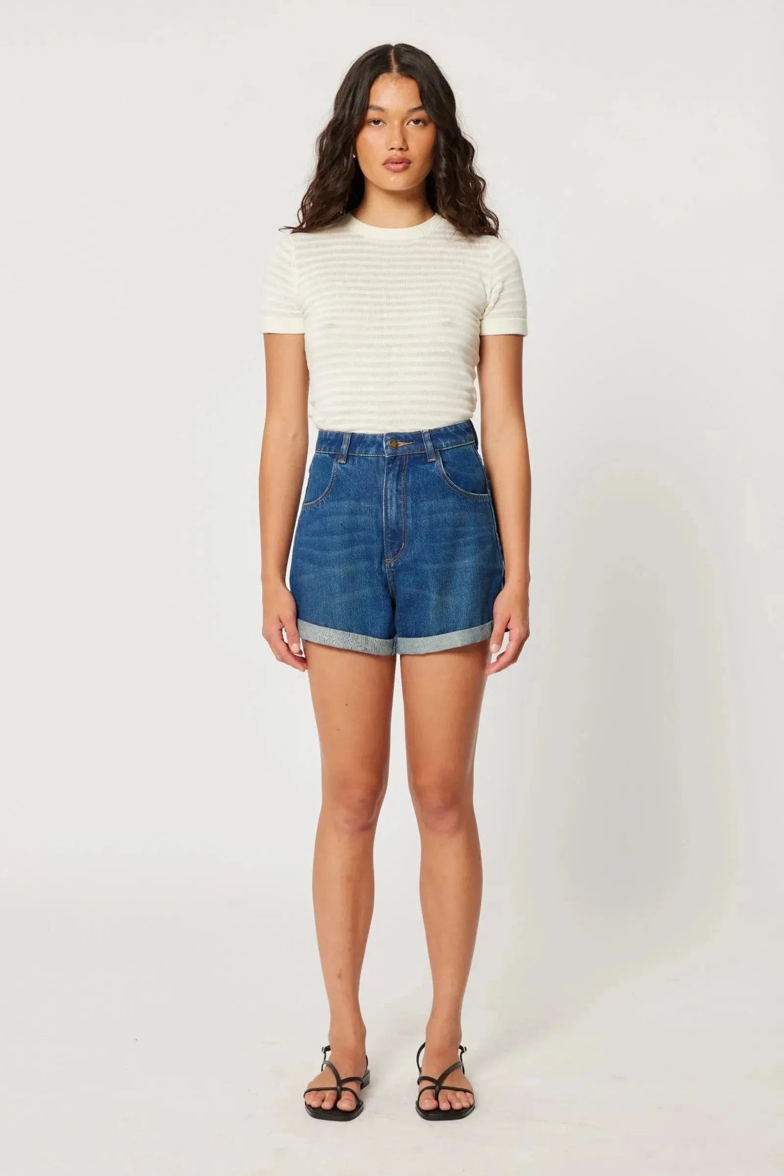 Mirage Short - Cuffed Stone