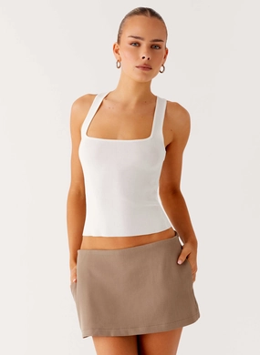 SecureZipperClosures Mirna Micro Skort - Taupe Marle