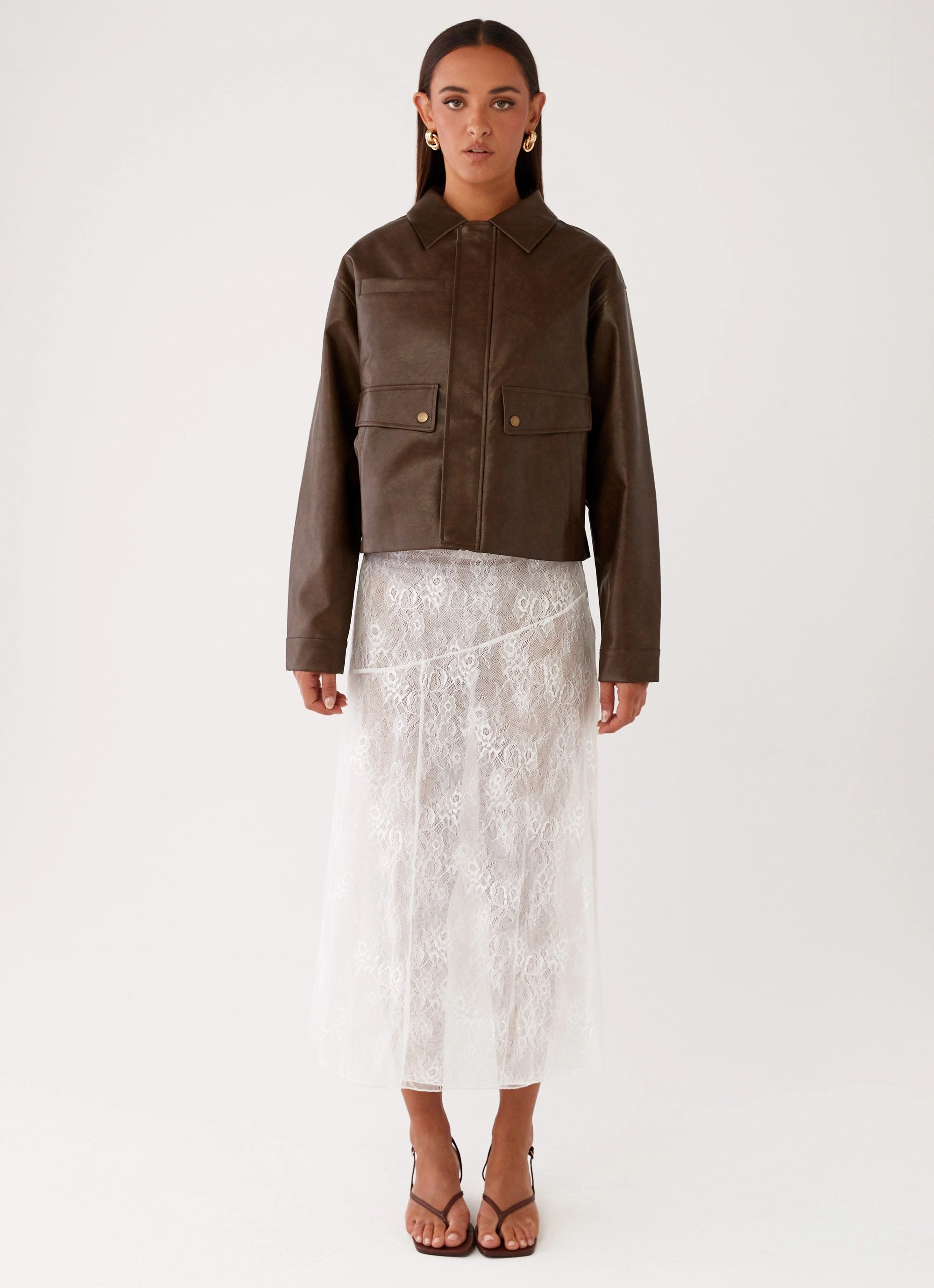 Camo Print Modern Utility Sloane Jacket - Brown