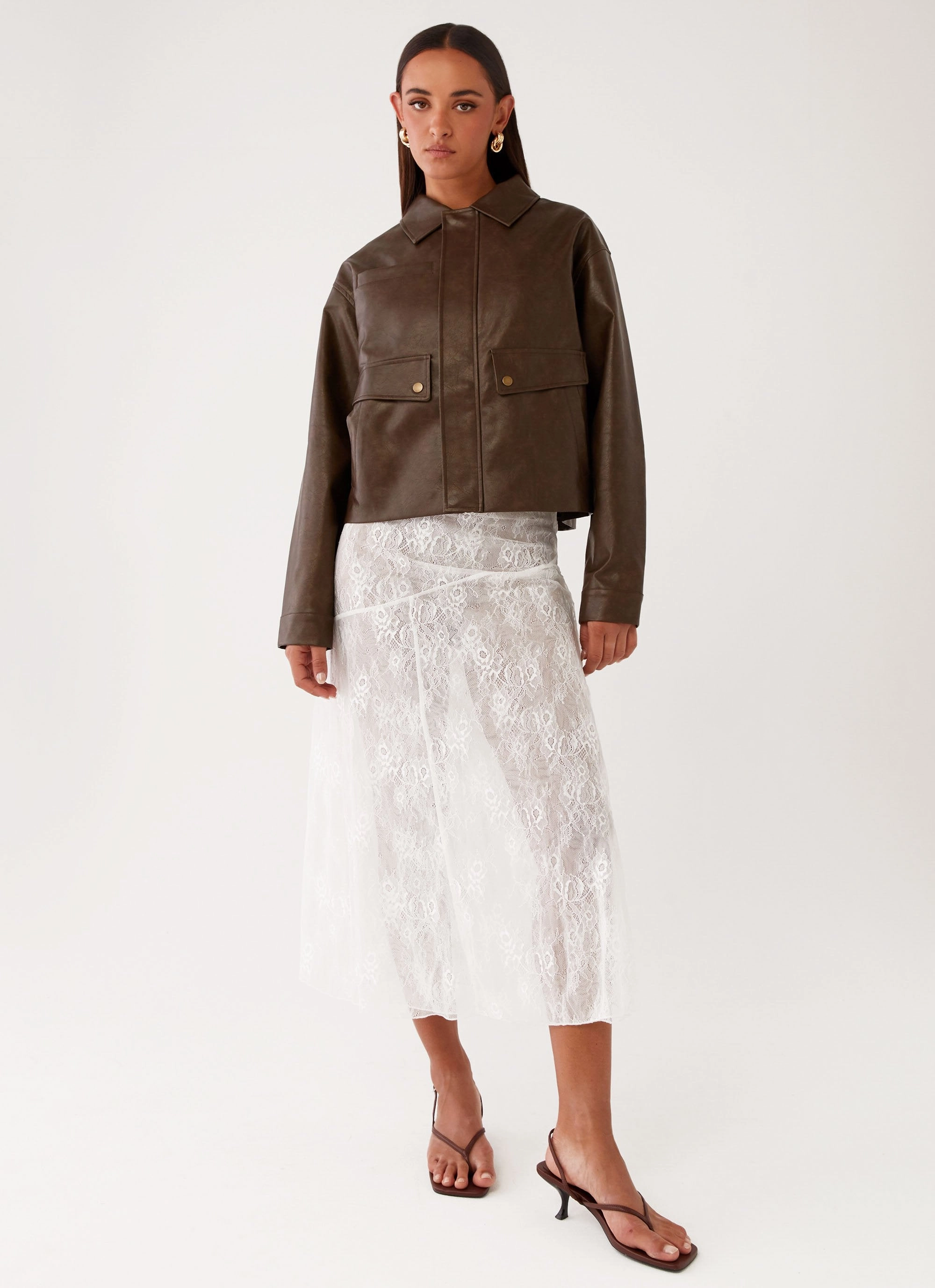 Plaid Print Sloane Jacket - Brown