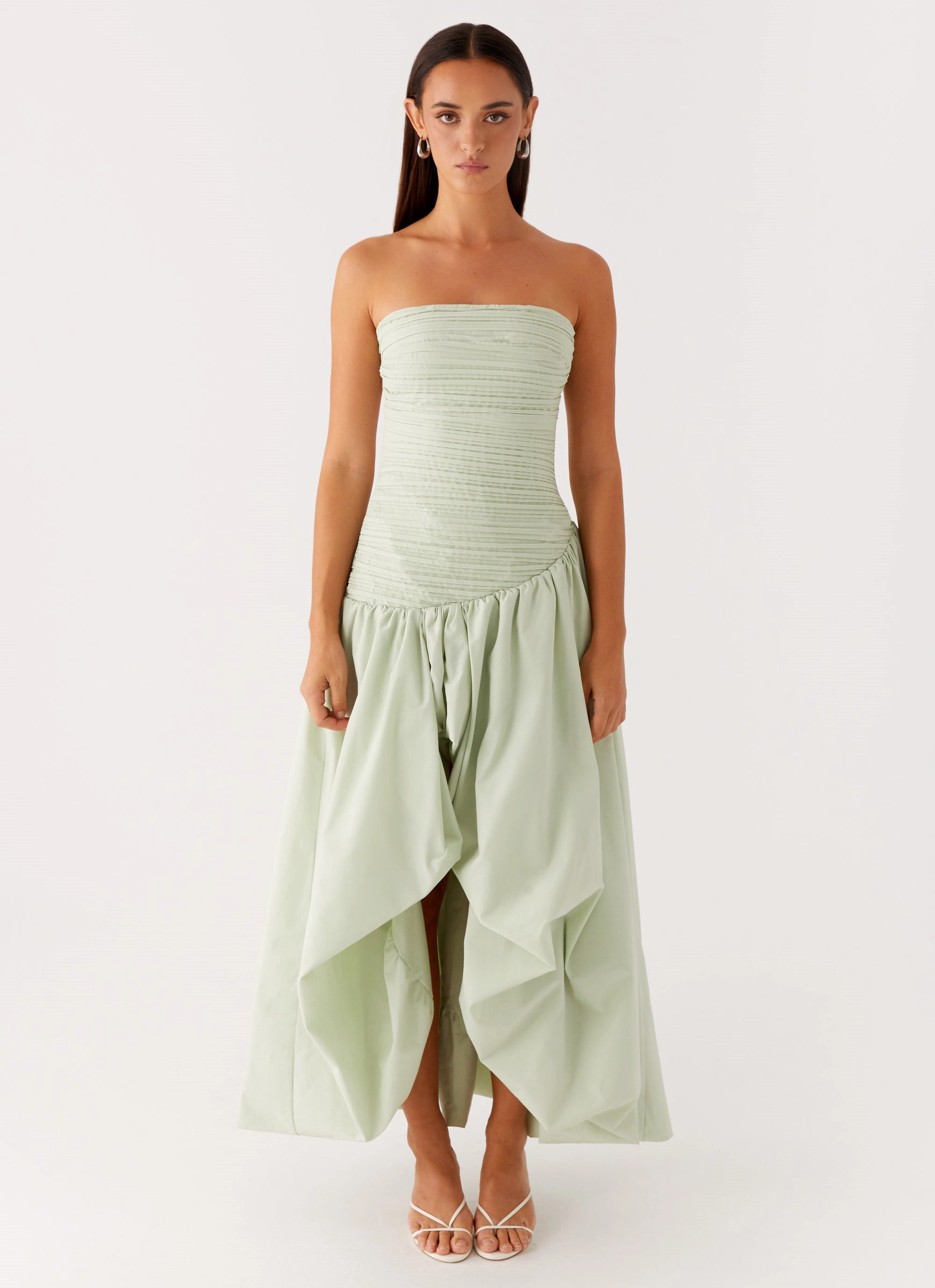 Misa Bubble Maxi Dress - Mint Sleek Layer