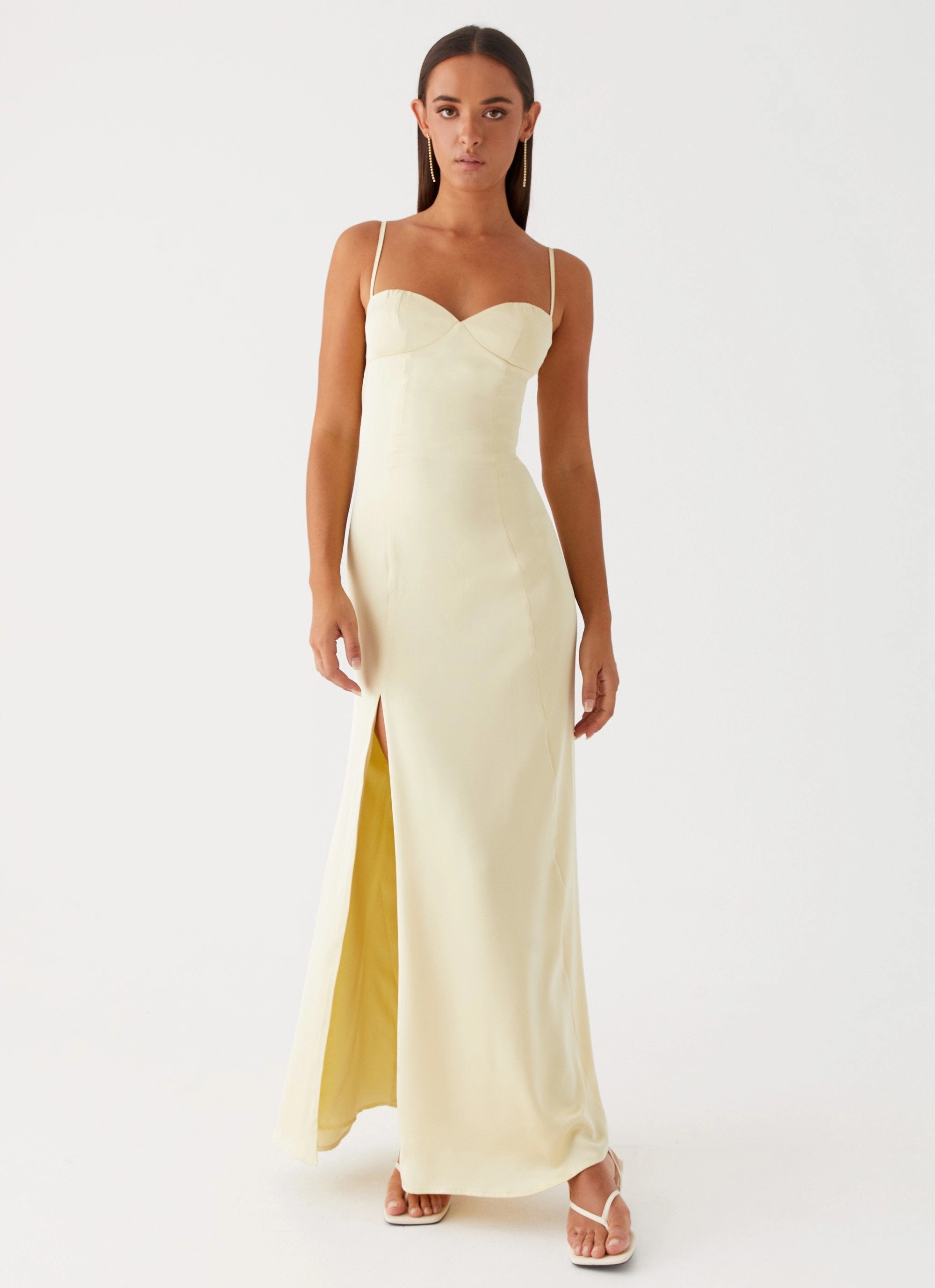 Miss Bloom Maxi Dress - Lemon Flare Swing Romantic Soft