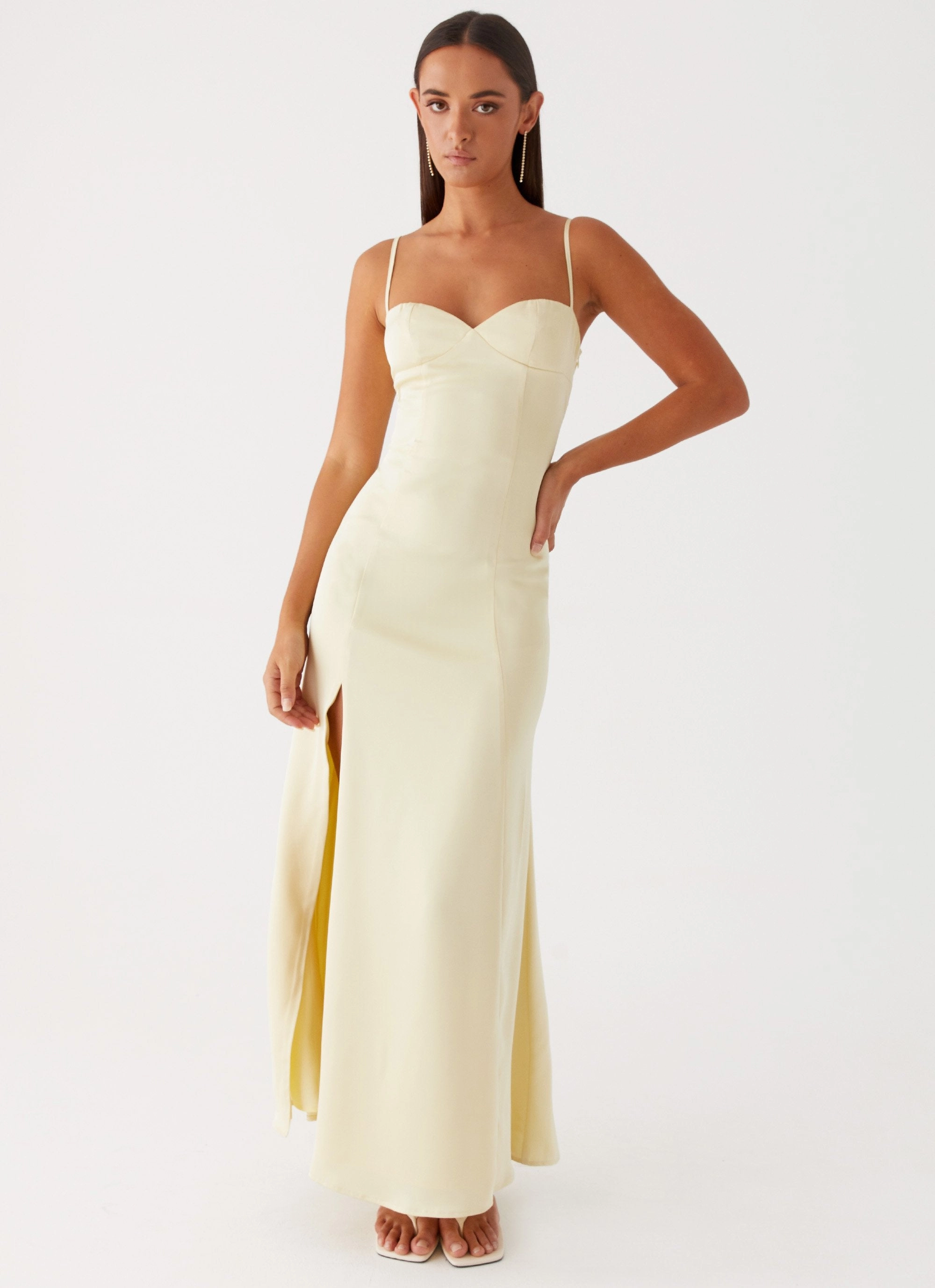 Office Smart Miss Bloom Maxi Dress - Lemon