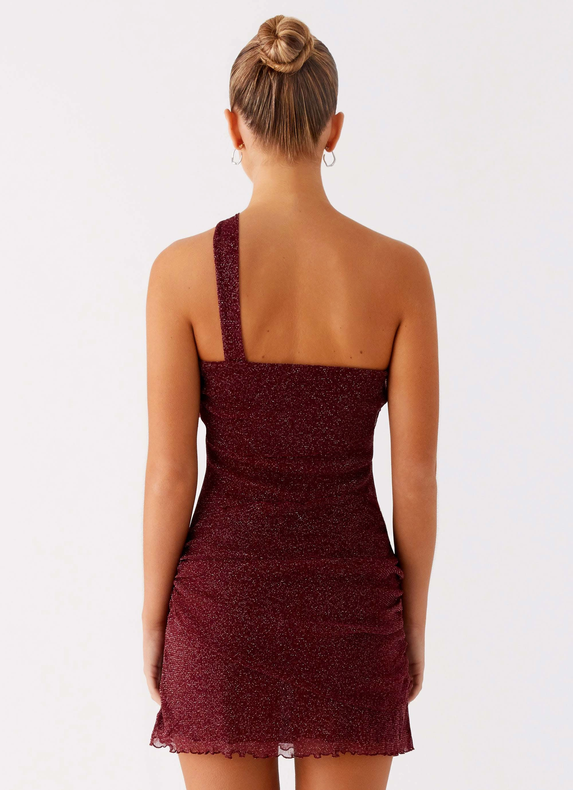Timeless-Classic Misty Mesh Mini Dress - Maroon