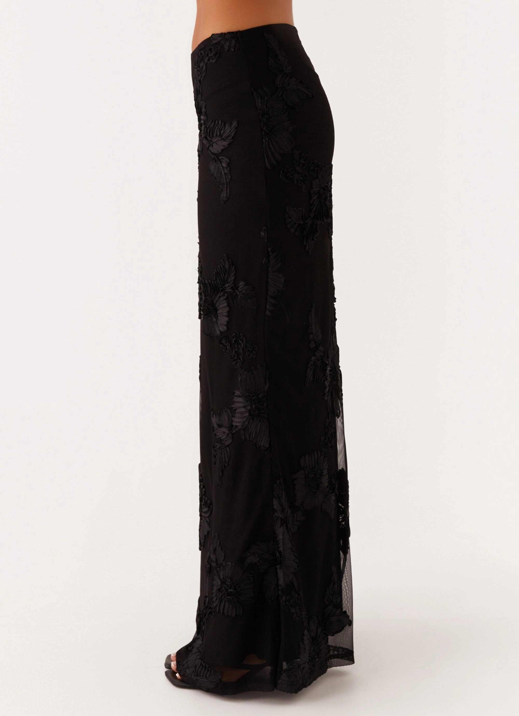 Radiate Maxi Skirt - Black Detachable Detail