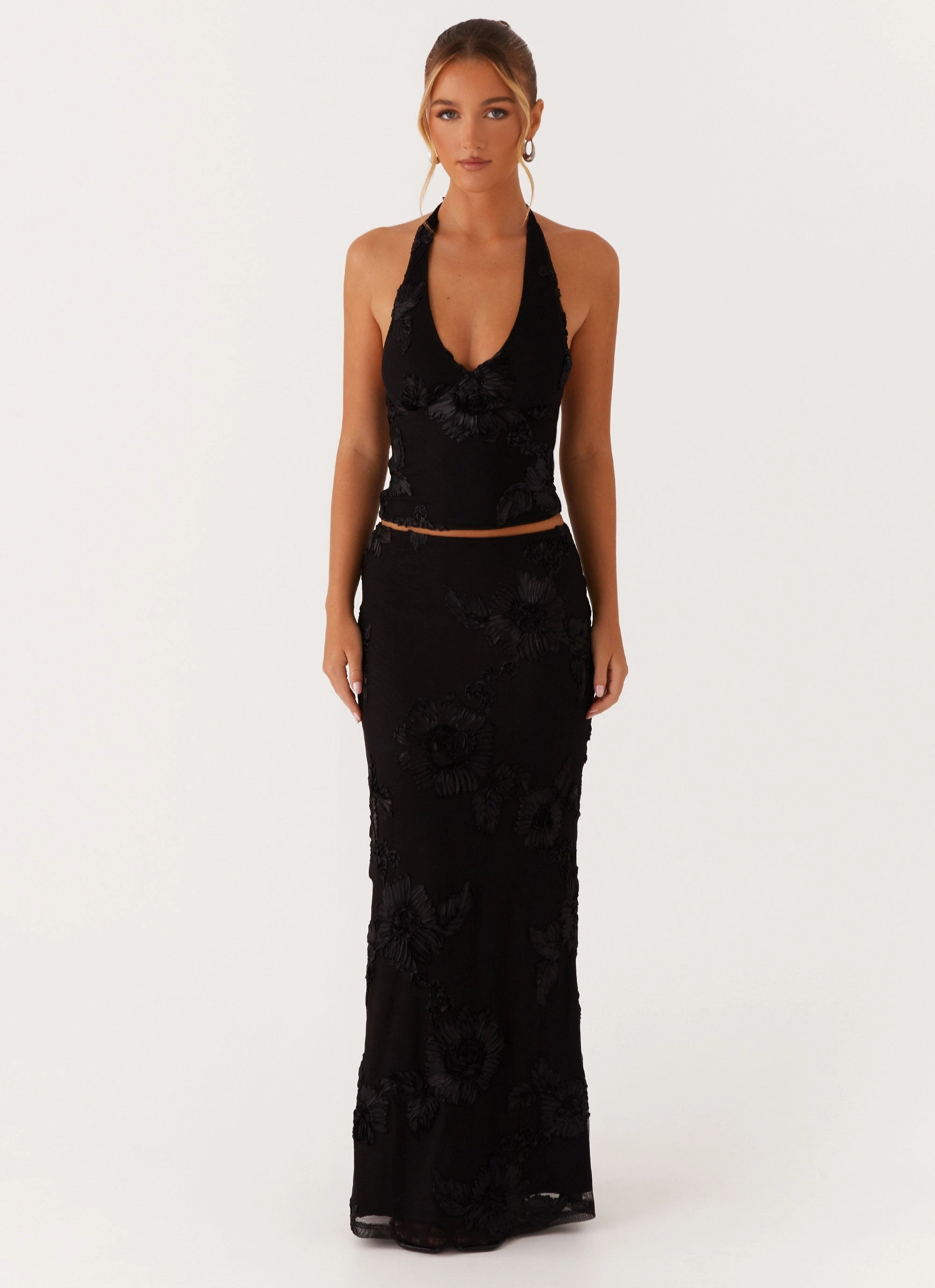 Creative Look Modern Combo Radiate Maxi Skirt - Black