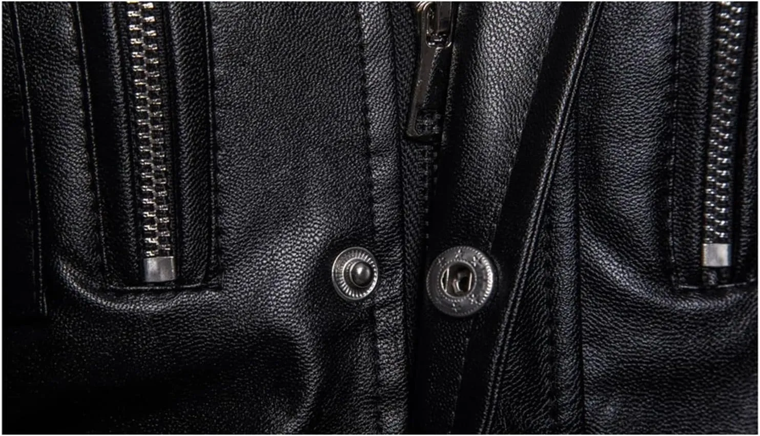 Mnjyihy Men's Casual Long Motorcycle Leather Coats Vintage Slim Zipper Pocket Biker Jackets Outerwear