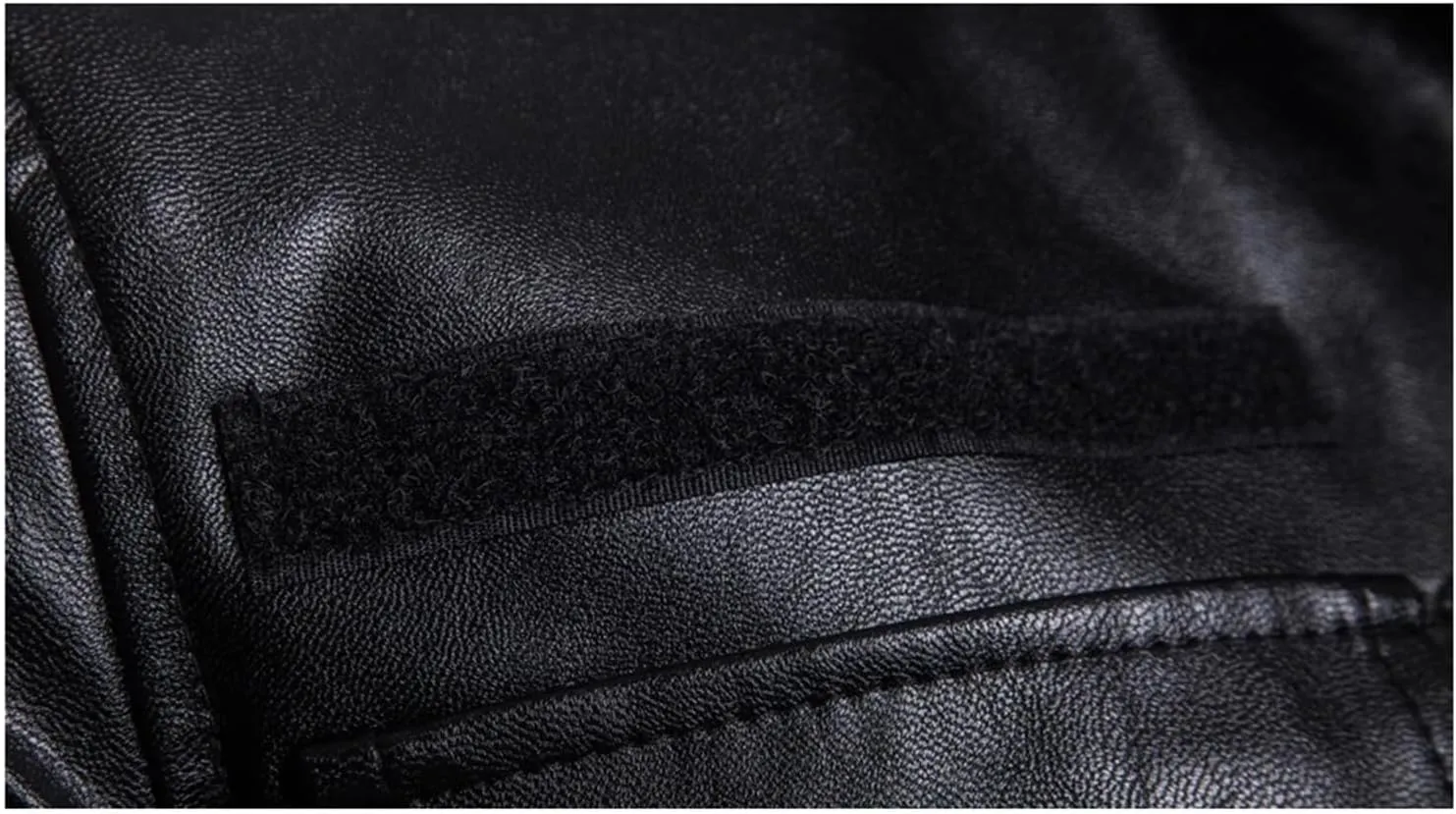Mnjyihy Men's Casual Long Motorcycle Leather Coats Vintage Slim Zipper Pocket Biker Jackets Outerwear