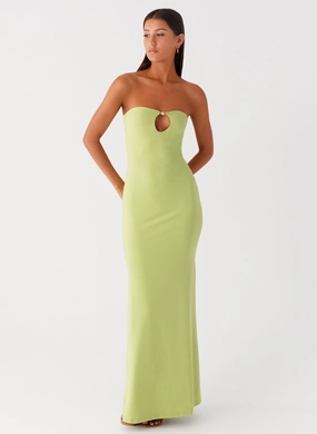 Smart and Sleek Moara Cut Out Maxi Dress - Lime Green