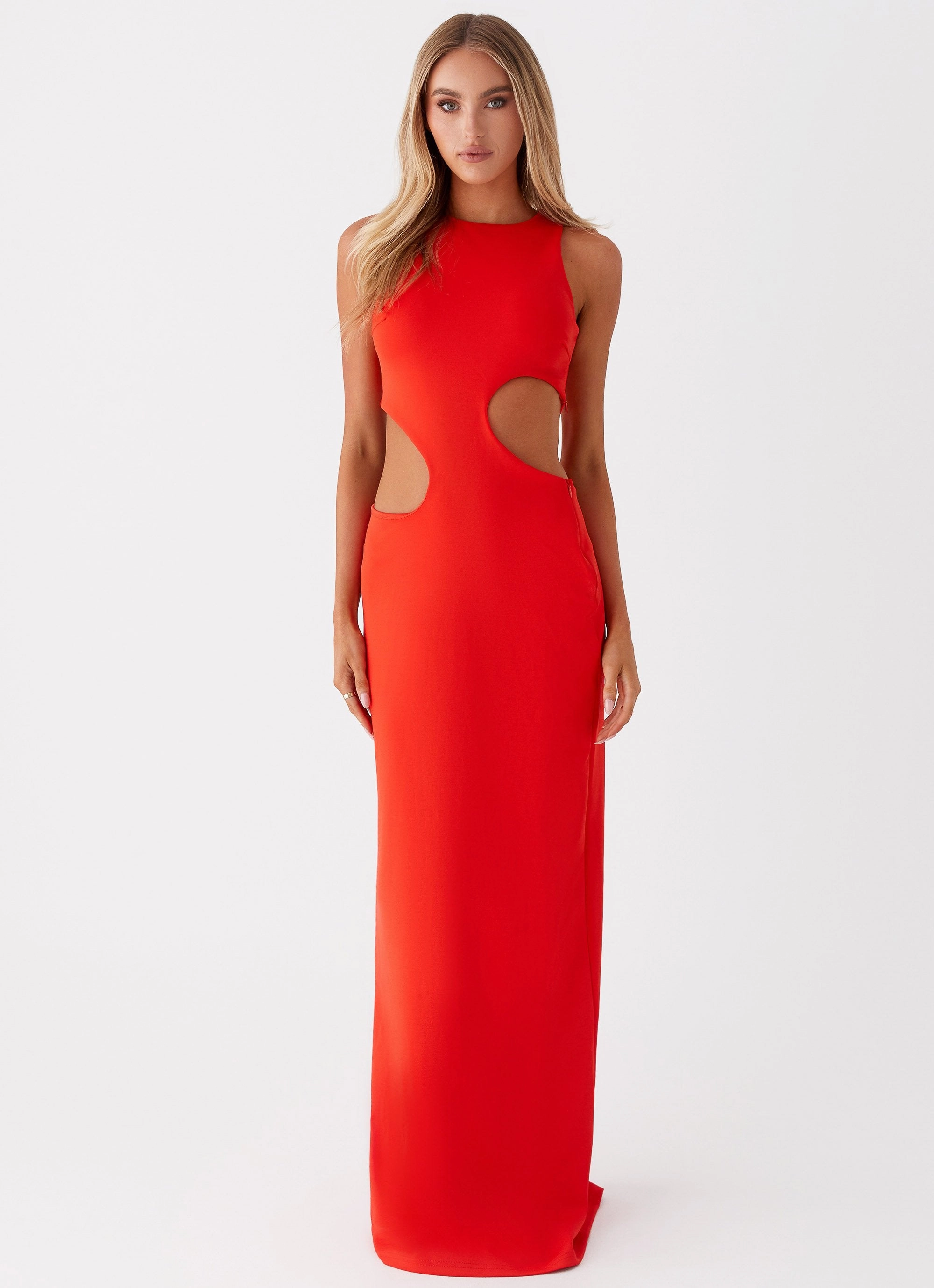 Feminine empire waist dress Vaeloria Maxi Dress - Red