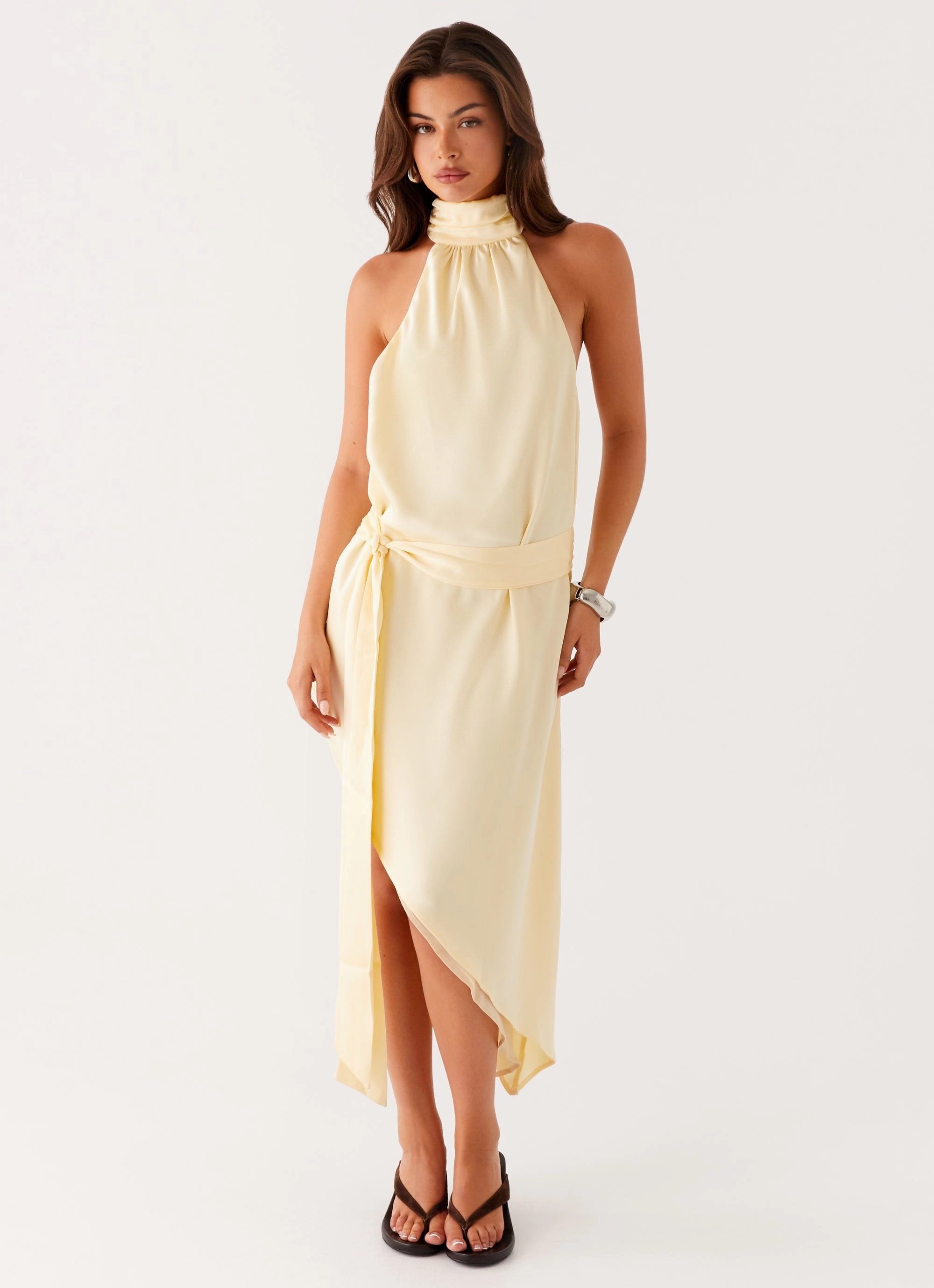 Atlantic Midi Dress - Yellow Midi-Length Soft Balance