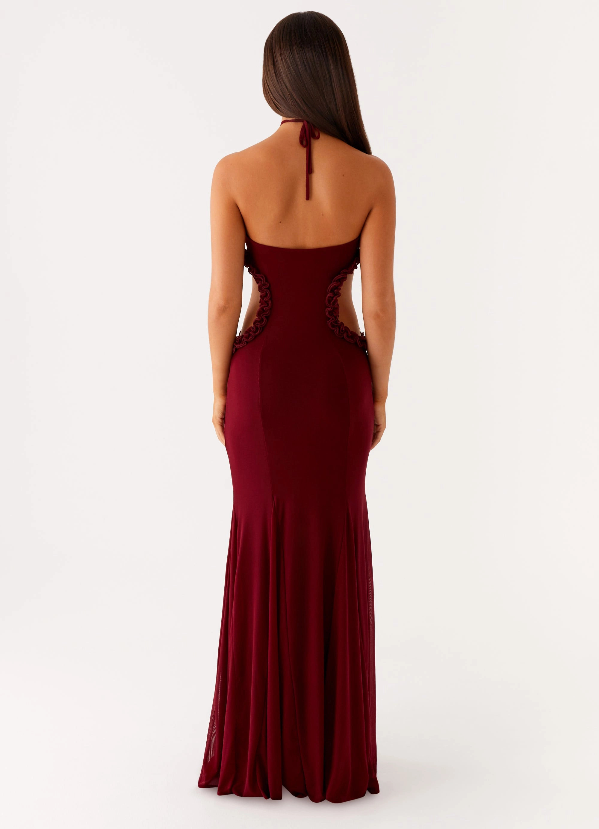 Jemima Maxi Dress - Raspberry Wine Smart Edge Timeless Shape