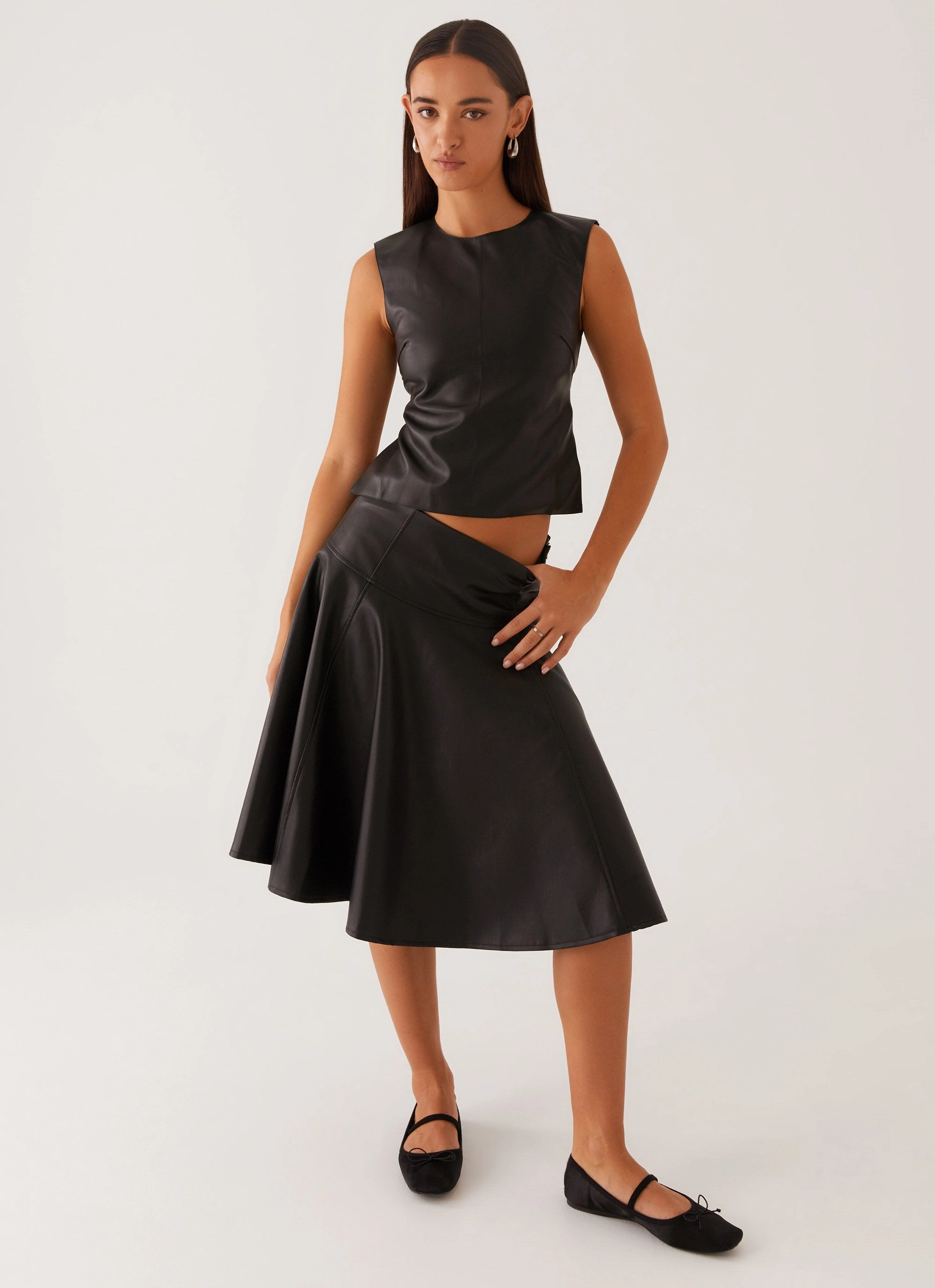 Tyler Midi Skirt - Black Tea length