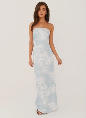 Love Me More Maxi Dress - Blue Blossom Easy Pretty