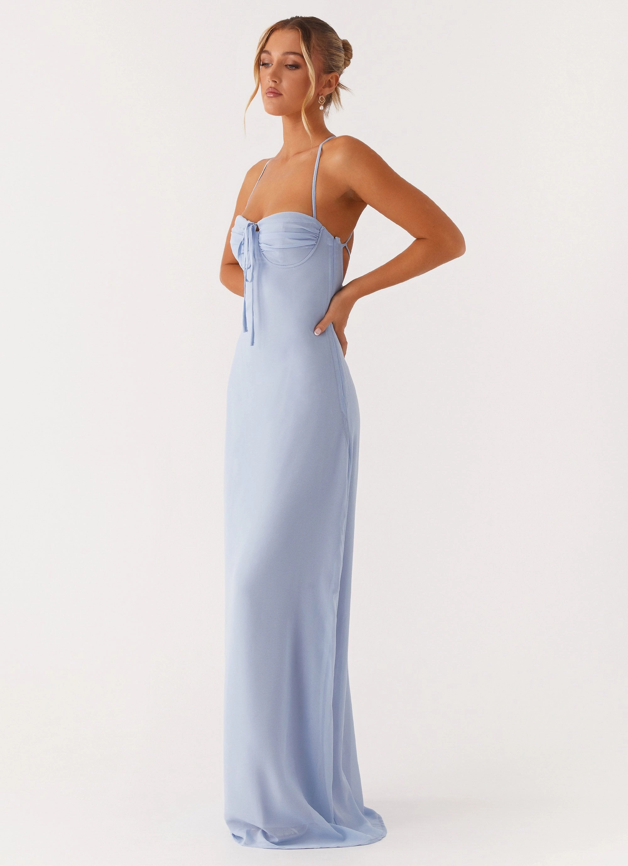 Rose Soft Aveline Bustier Maxi Dress - Blue