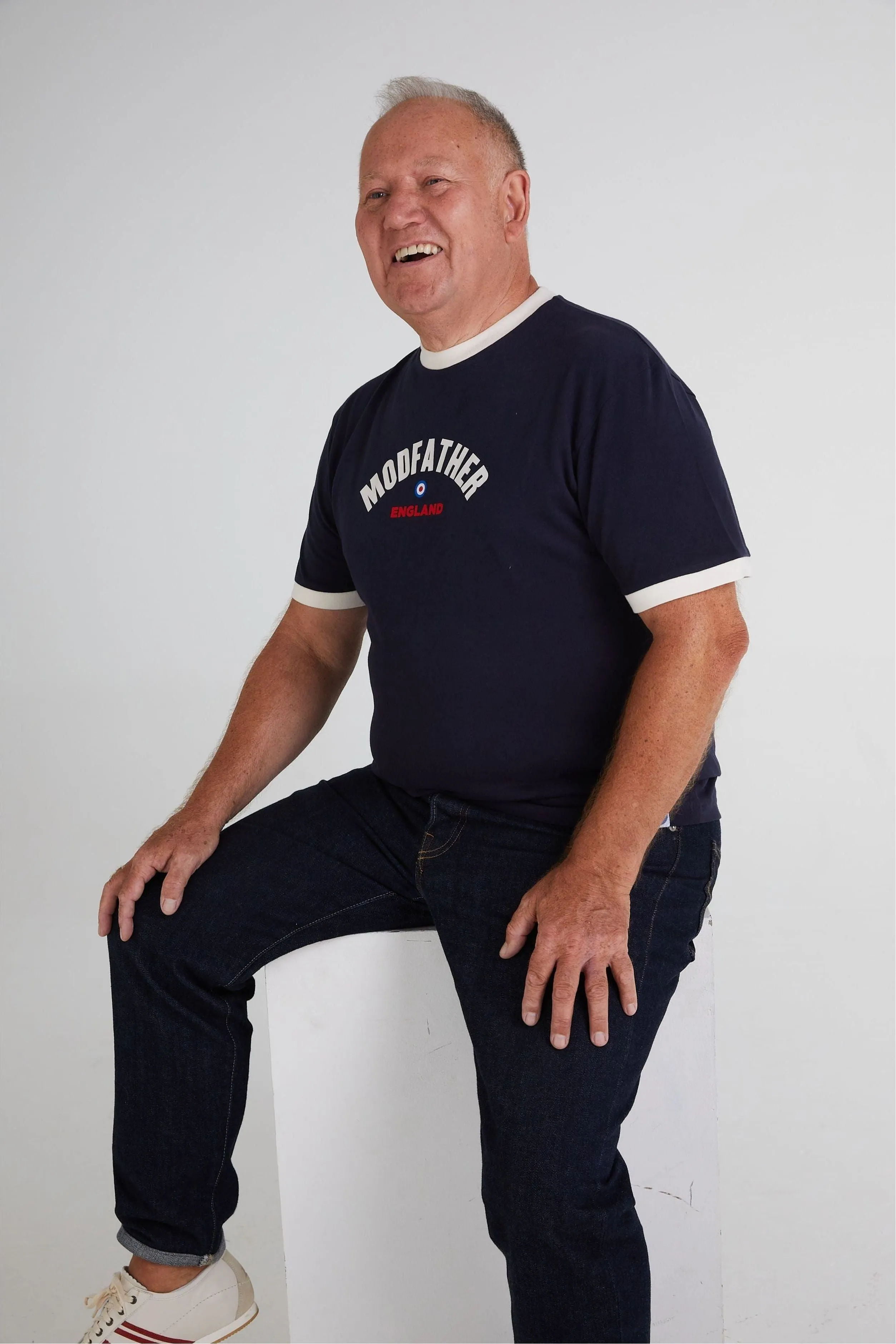 Modfather Clothing  - England Script Logo Navy - T-Shirt