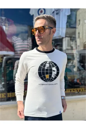 Modfather Clothing - Internationalists Ecru Long Sleeve MF2539 - T-shirt