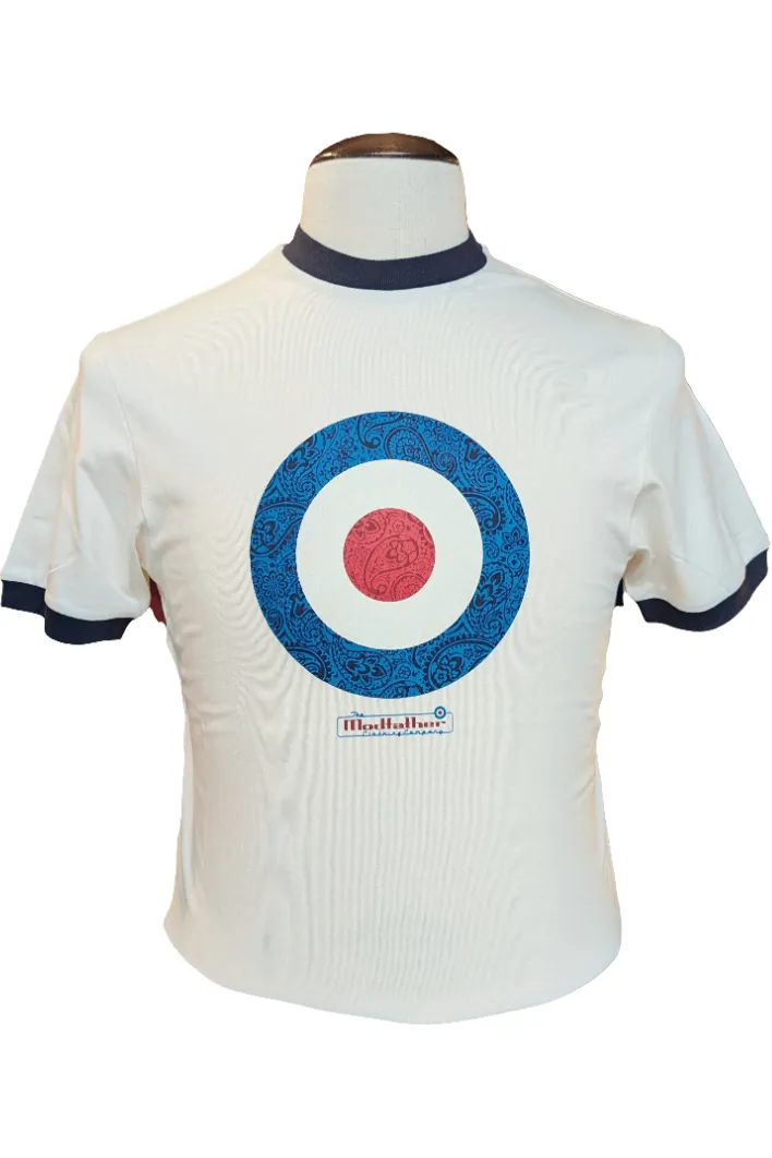 Modfather Clothing - Paisley Target Ecru MF2227 - T-Shirt