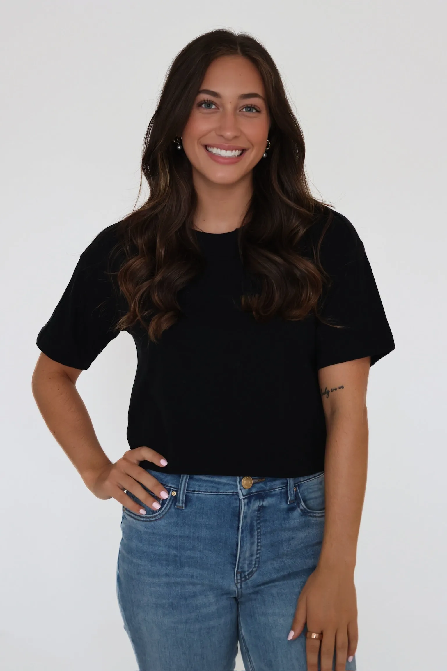 On the Go Tee- True Black Retro design Reinforced Seams