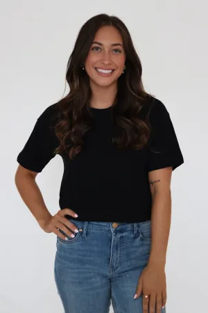 Stretch Weave Construction UltraSoft Lining On the Go Tee- True Black