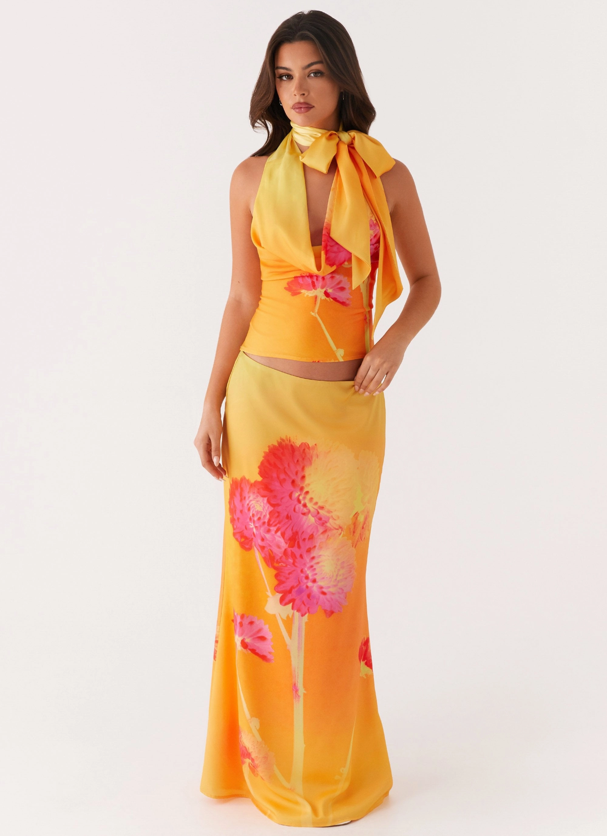 Nala Top - Orange Floral Winter Fashion