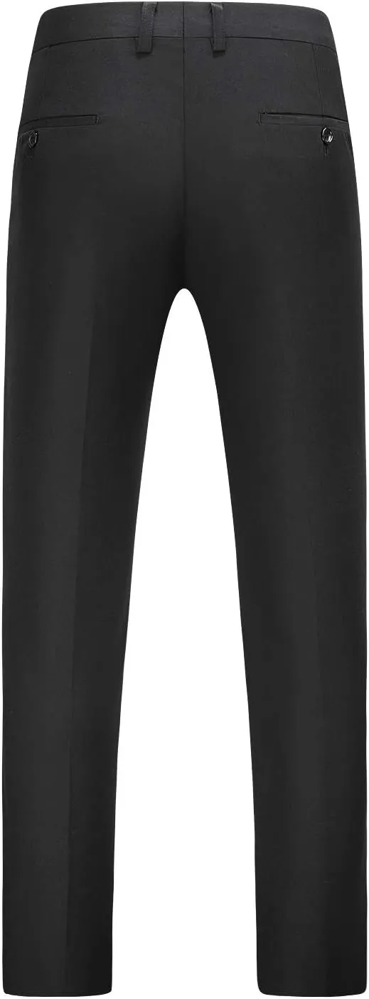 MOGU Mens Front Flat Casual Dress Pants Slim Fit