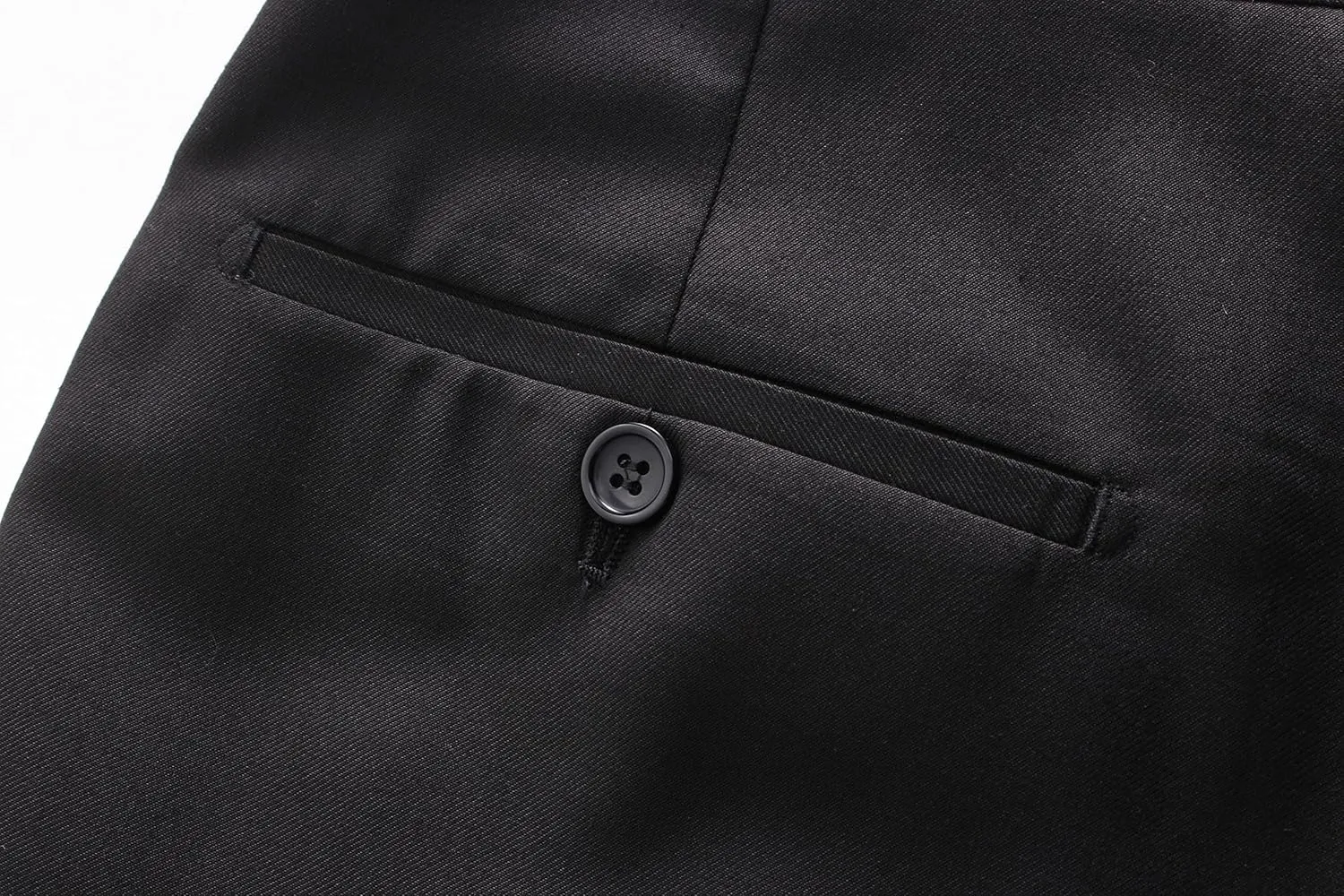 MOGU Mens Front Flat Casual Dress Pants Slim Fit
