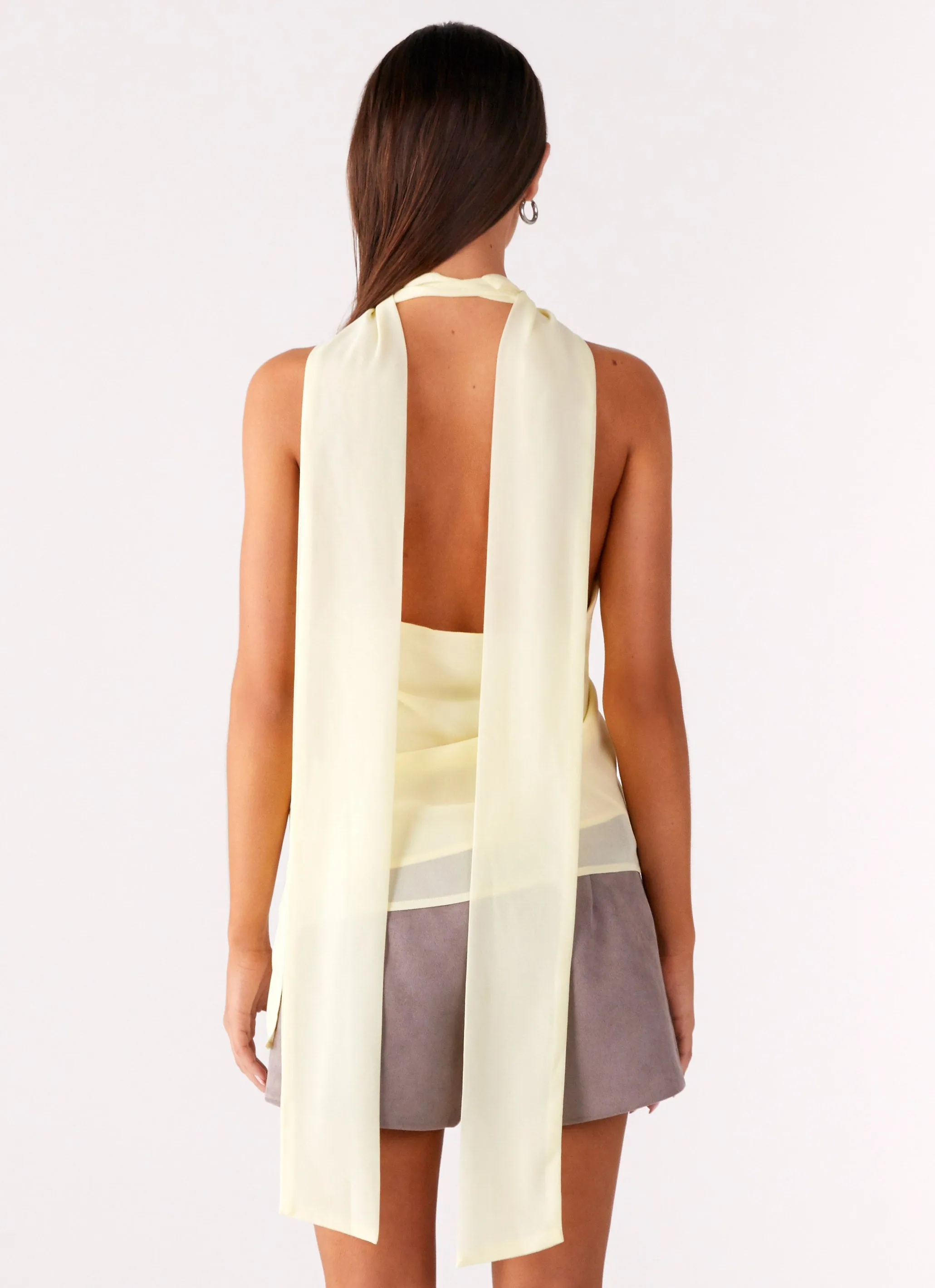 Solari Scarf Top - Yellow Breathable mesh lining Durable Color Retention