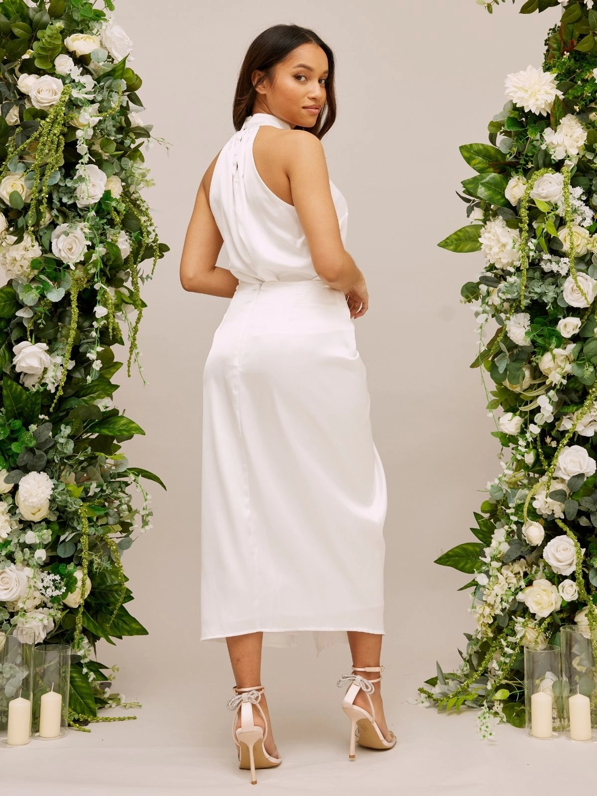High Waist Satin Drape Bridal Skirt / Ivory Stylish Vibe hypoallergenic material