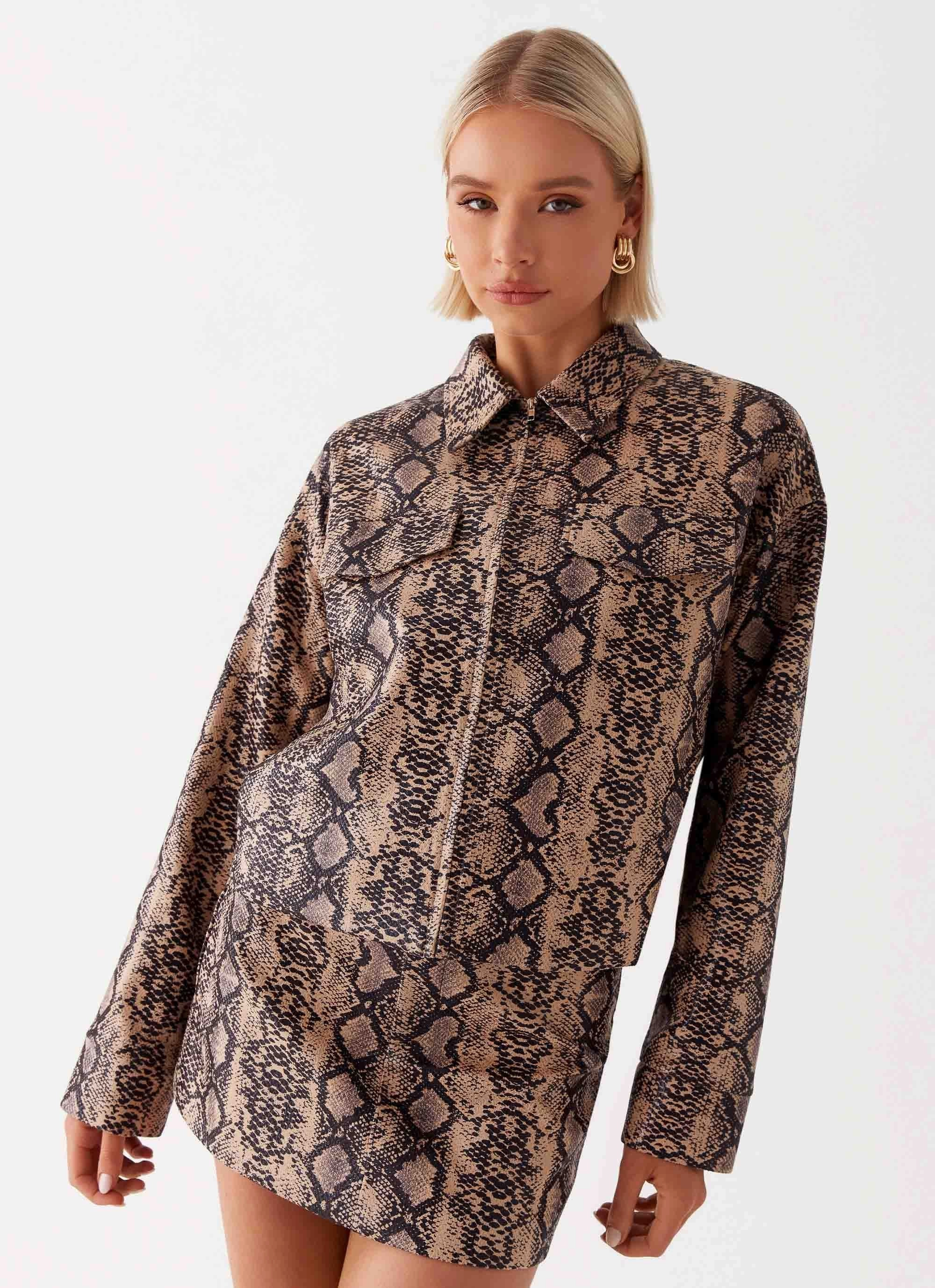 High End Look Bethany Oversized Jacket - Snake