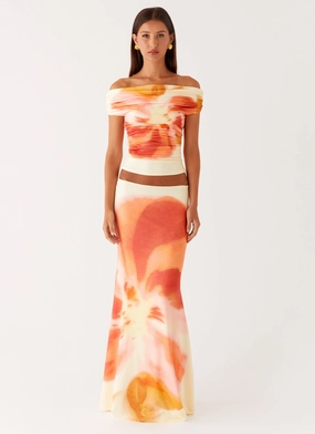 Moka Maxi Skirt - Mimosa Blossom Cotton comfort