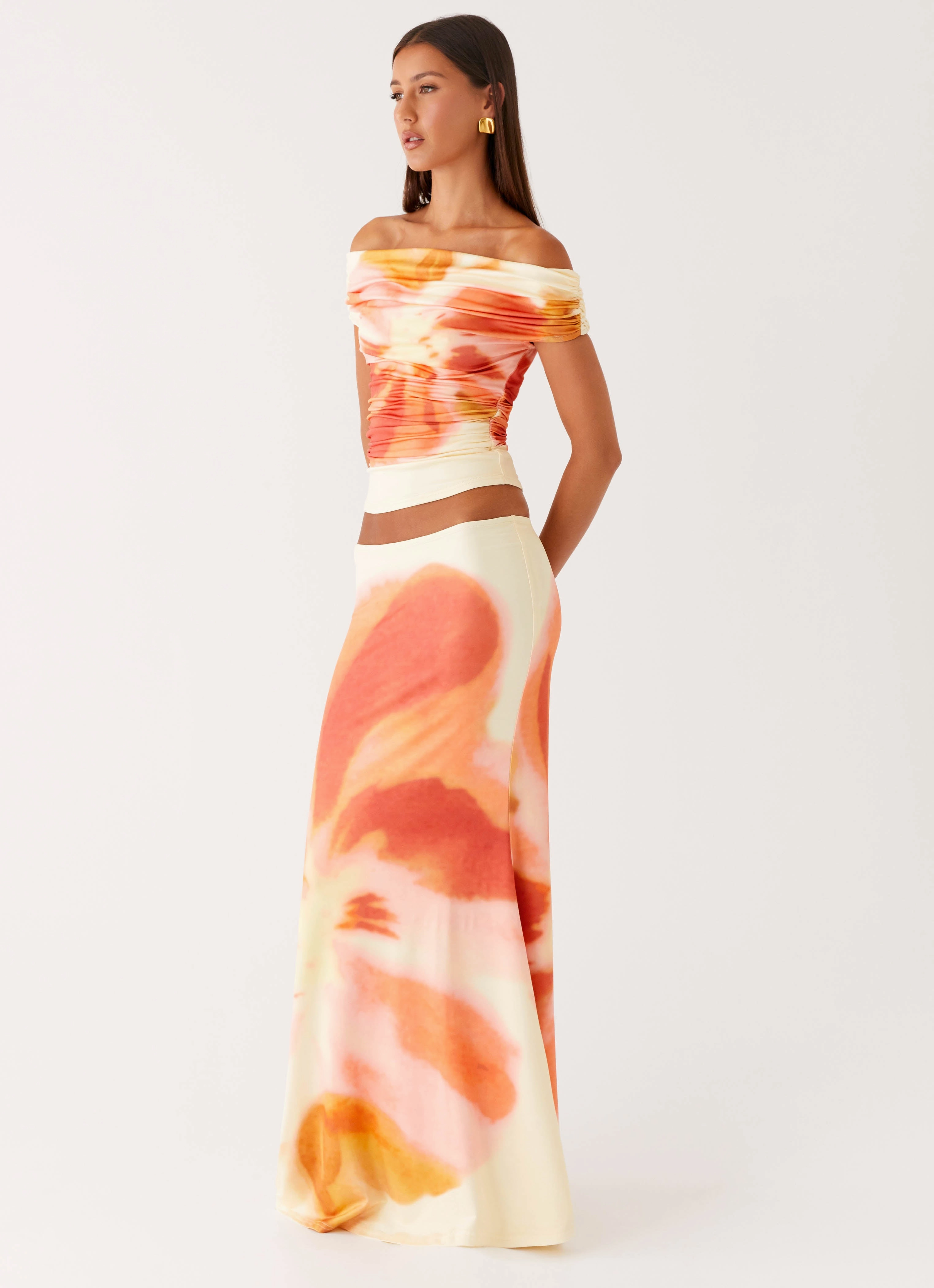 luxe feel Moka Maxi Skirt - Mimosa Blossom