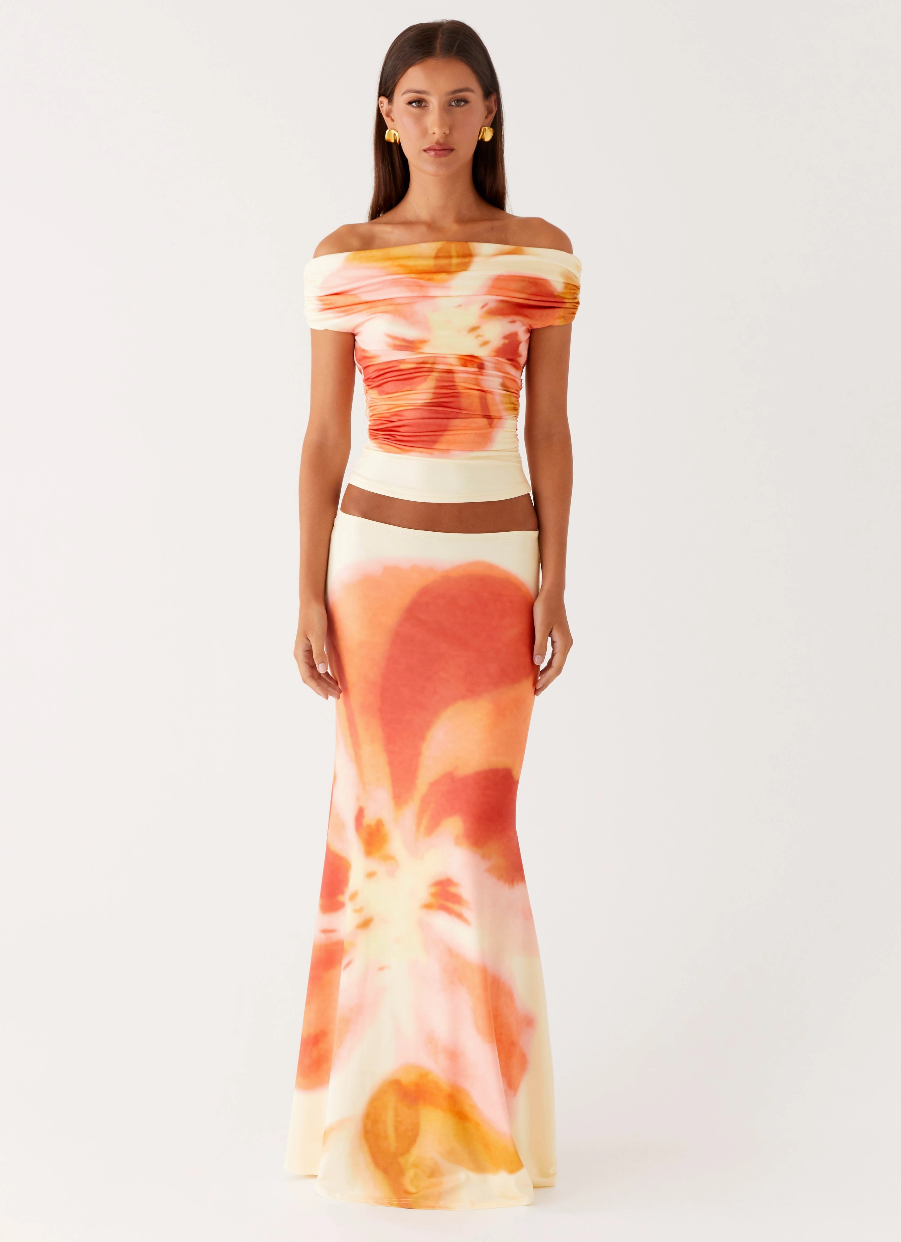 Moka Off Shoulder Top - Mimosa Blossom Moisture Wicking Inner