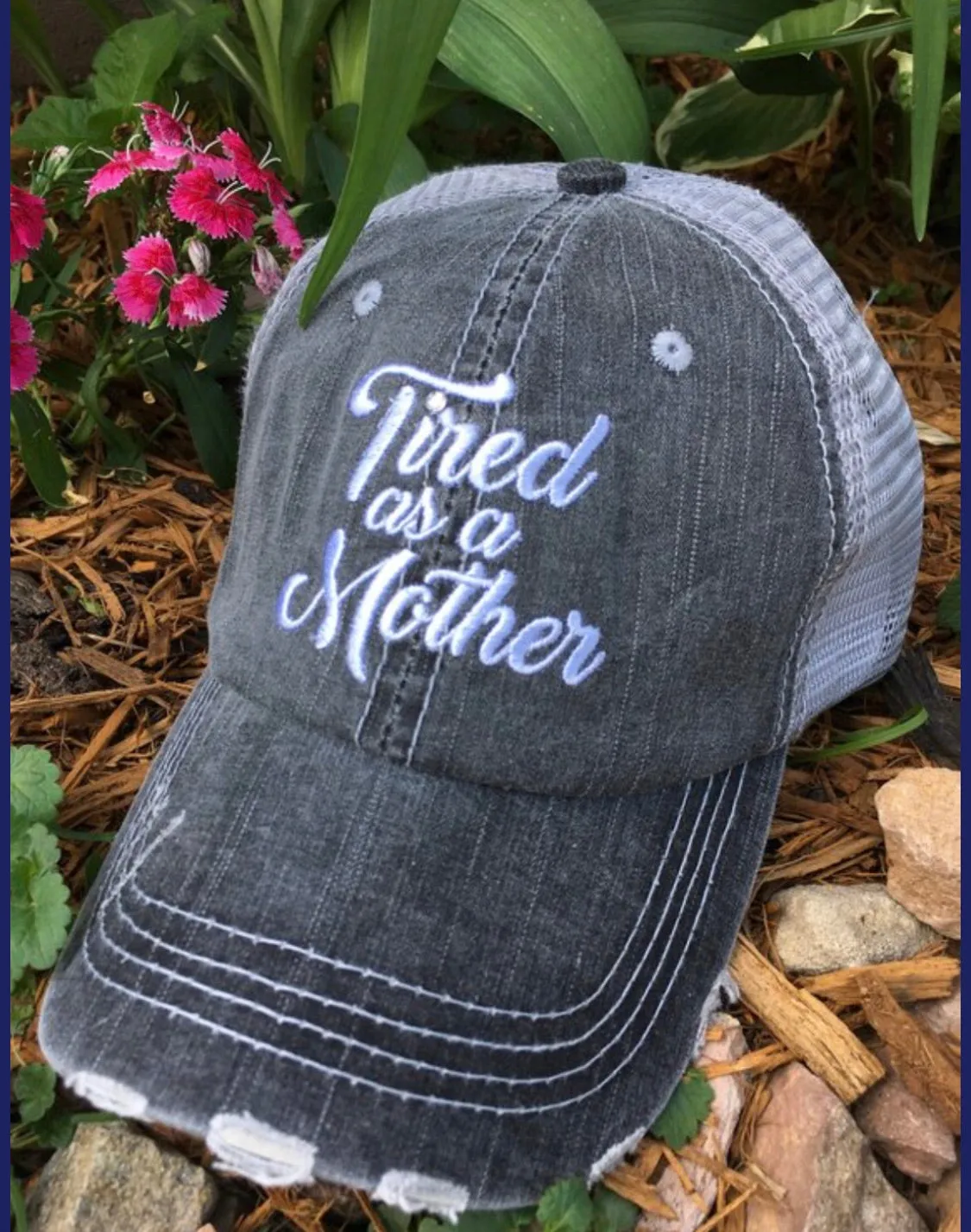 Mom! Hats, tanks, tshirts  • Tired as a mother • Womens trucker caps | Mom hats and clothing