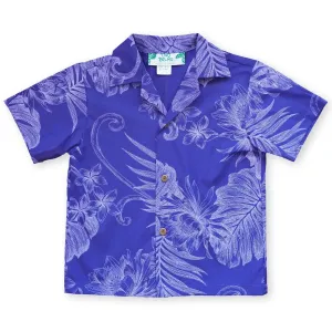monstera cereus purple hawaiian boy shirt