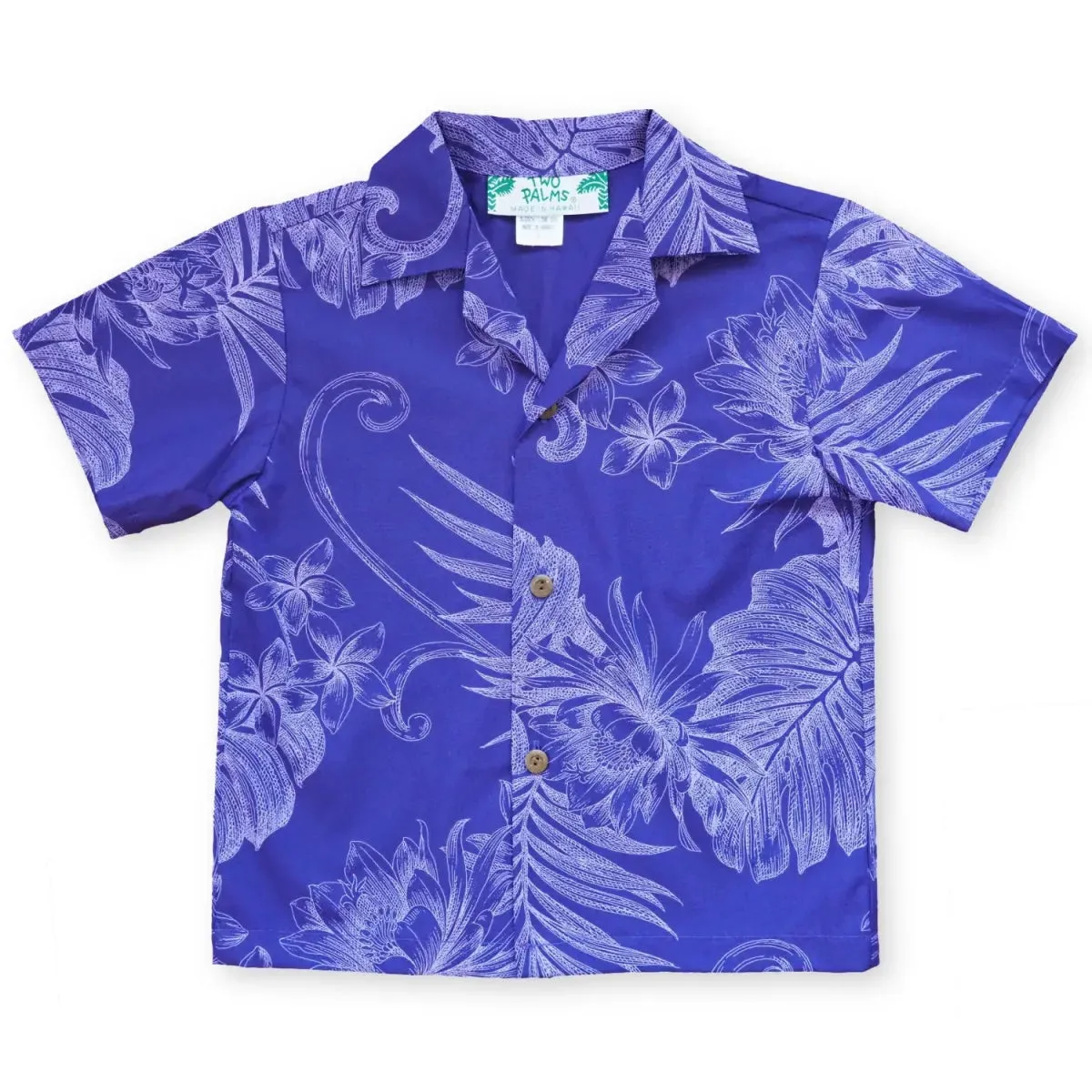 monstera cereus purple hawaiian boy shirt