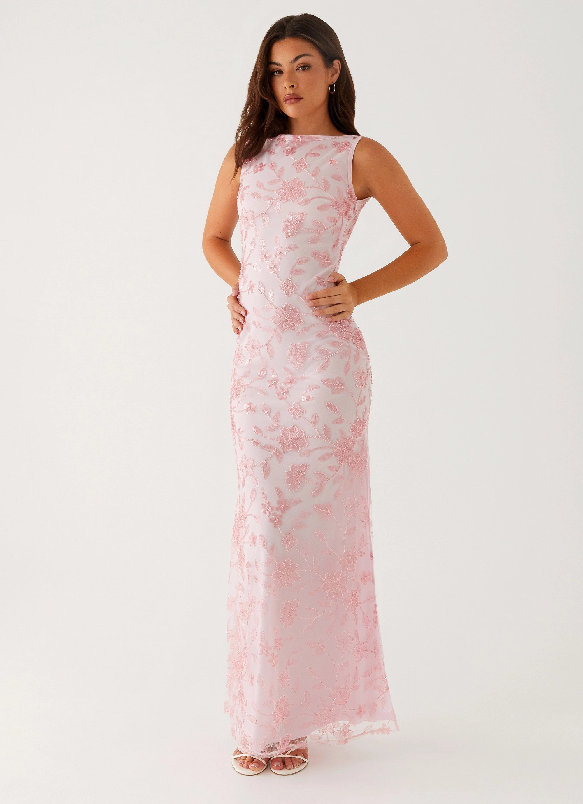 Moorey High Neck Maxi Dress - Pink Street Flex