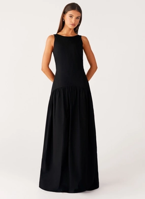 ElasticWaistband Urban Ready Morena Maxi Dress - Black