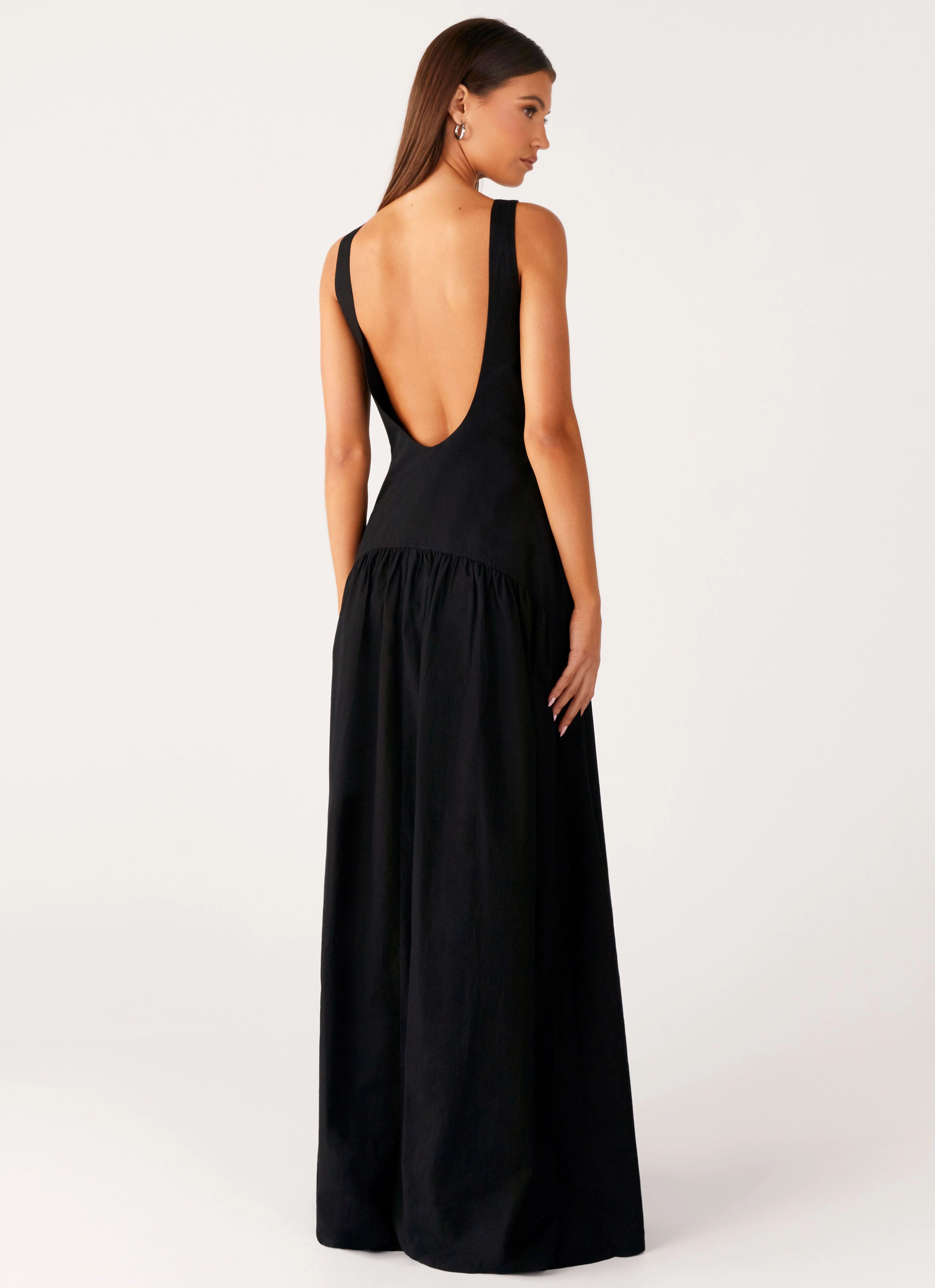 Eco Friendly Tiered-Skirt Morena Maxi Dress - Black