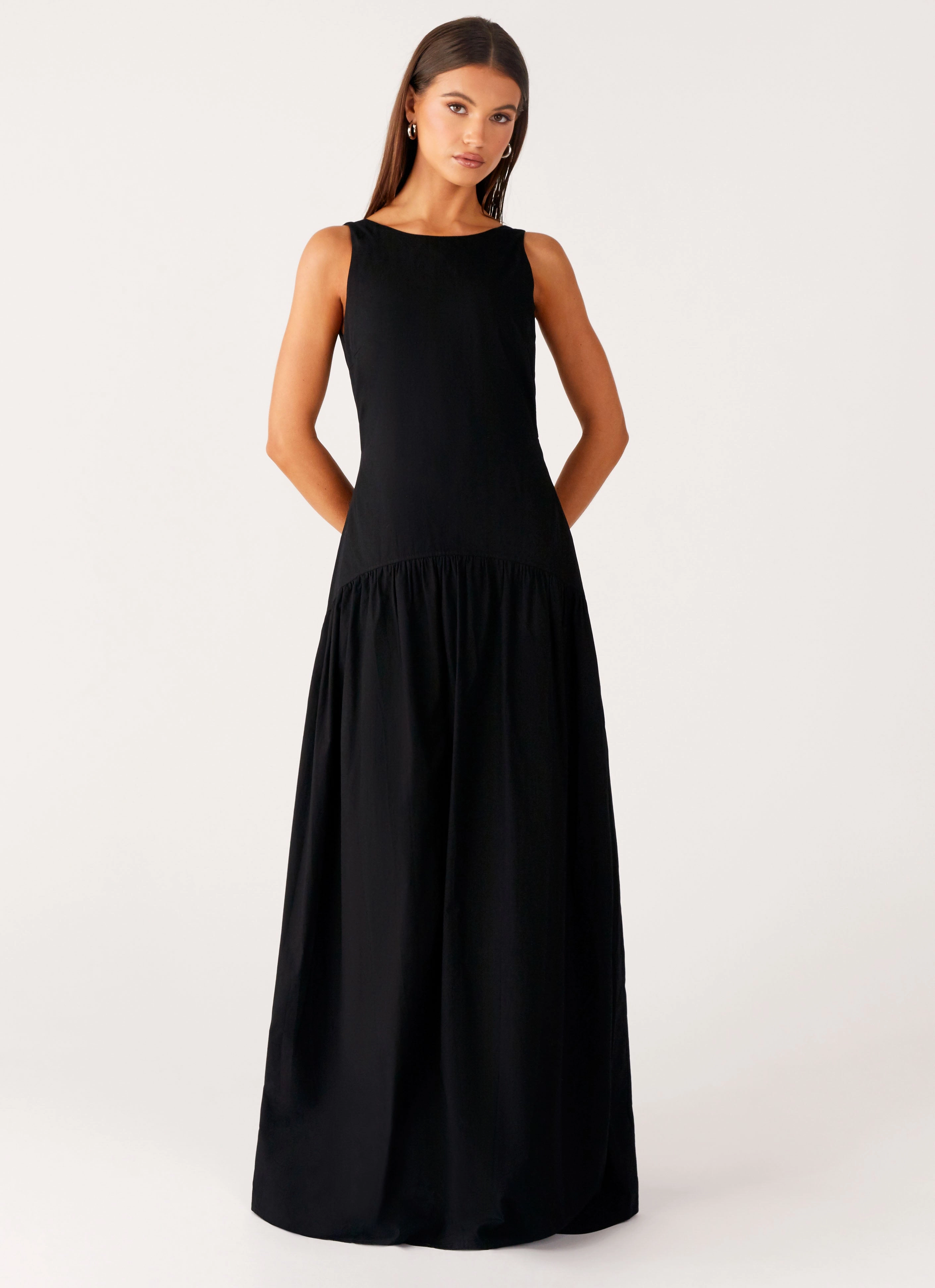 ElasticWaistband Urban Ready Morena Maxi Dress - Black