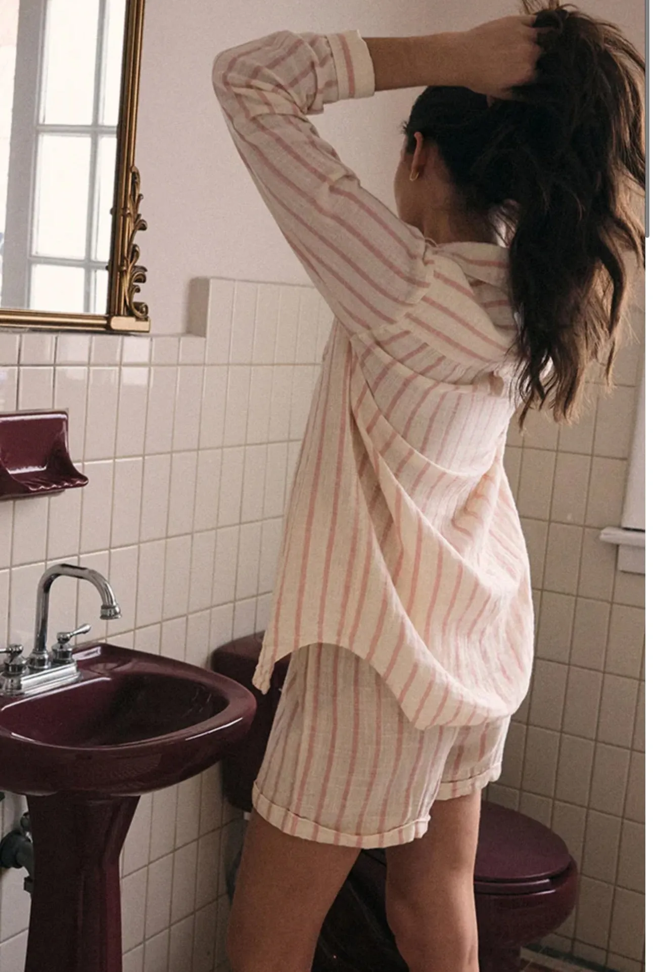 Lightweight Fit Morning Stripe Short - Bone (FINAL SALE)