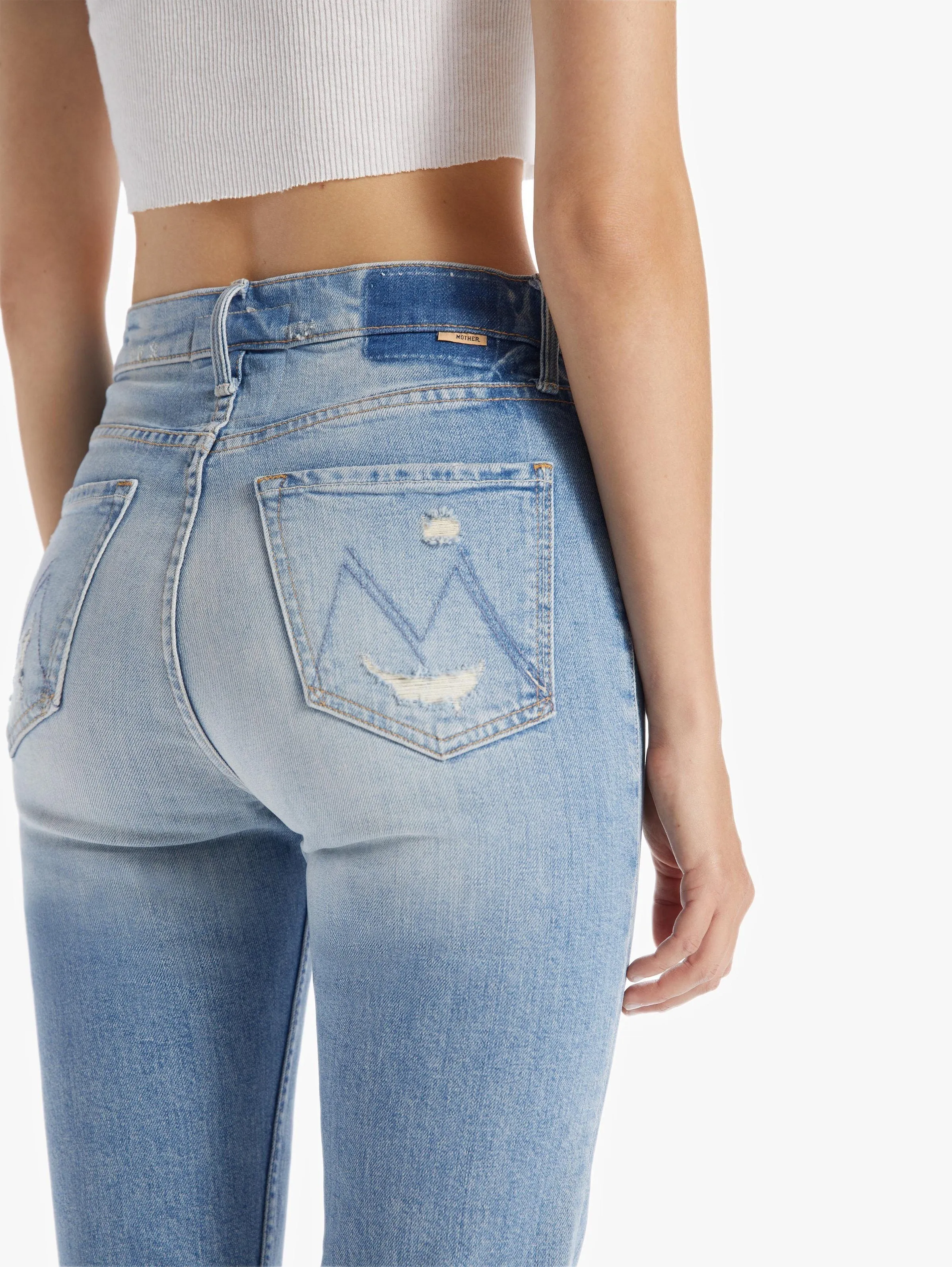Mother Denim High Waisted Rider Skimp Jean- The Confession
