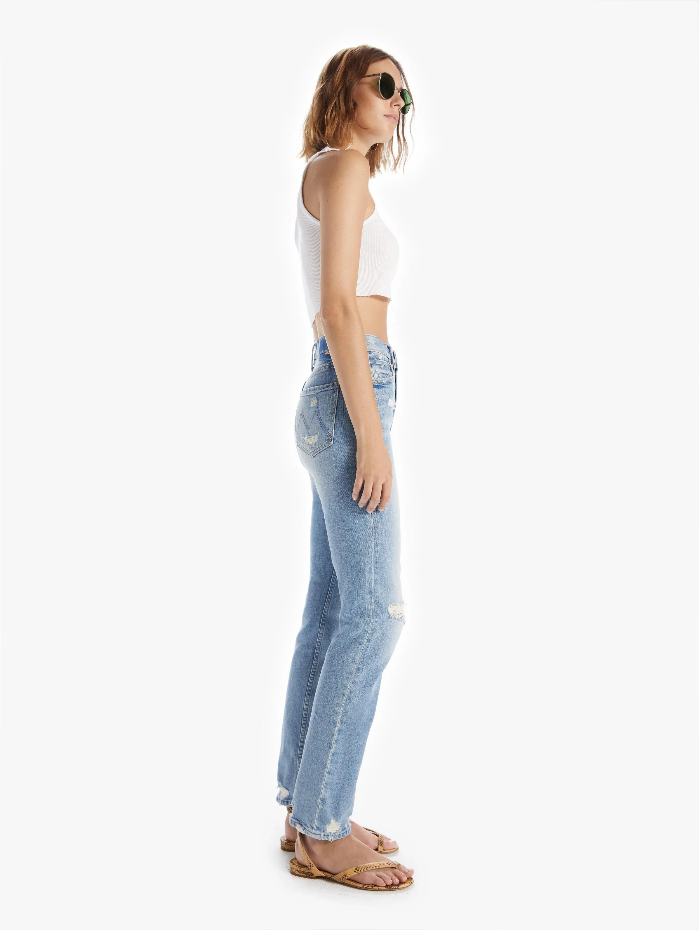 Mother Denim High Waisted Rider Skimp Jean- The Confession
