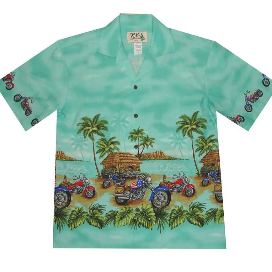 Motorbike Coastal Cotton Aloha Shirt
