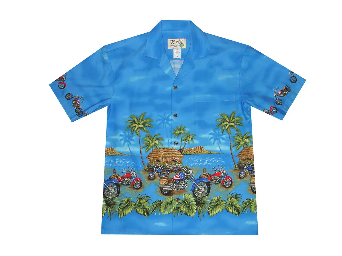 Motorbike Coastal Cotton Aloha Shirt